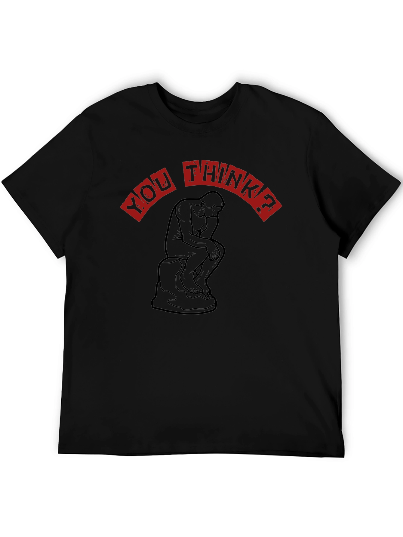 Thinker Graphic Tee - Black Unisex T-Shirt