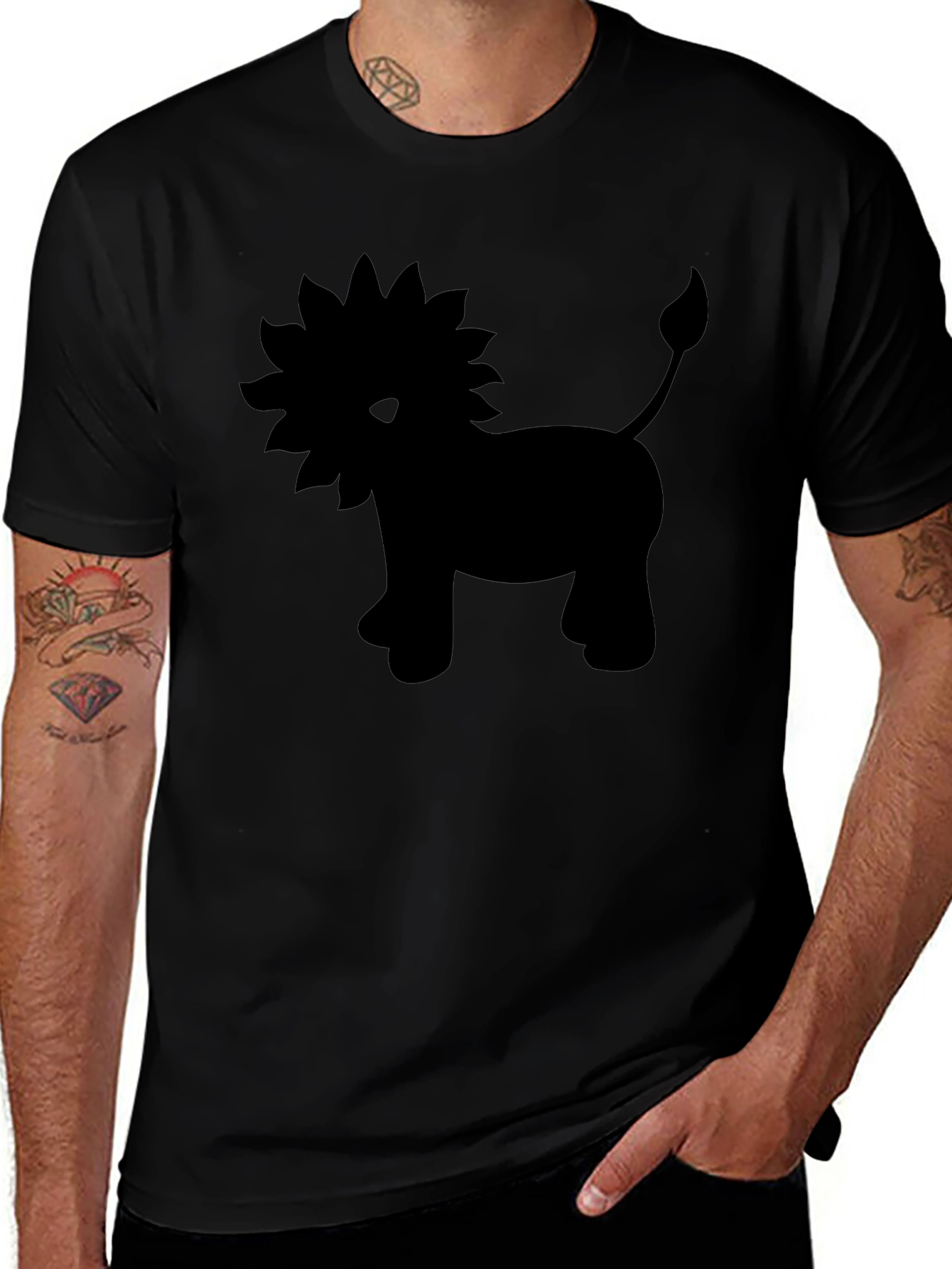 Black Lion Graphic Tee - Soft Cotton Blend