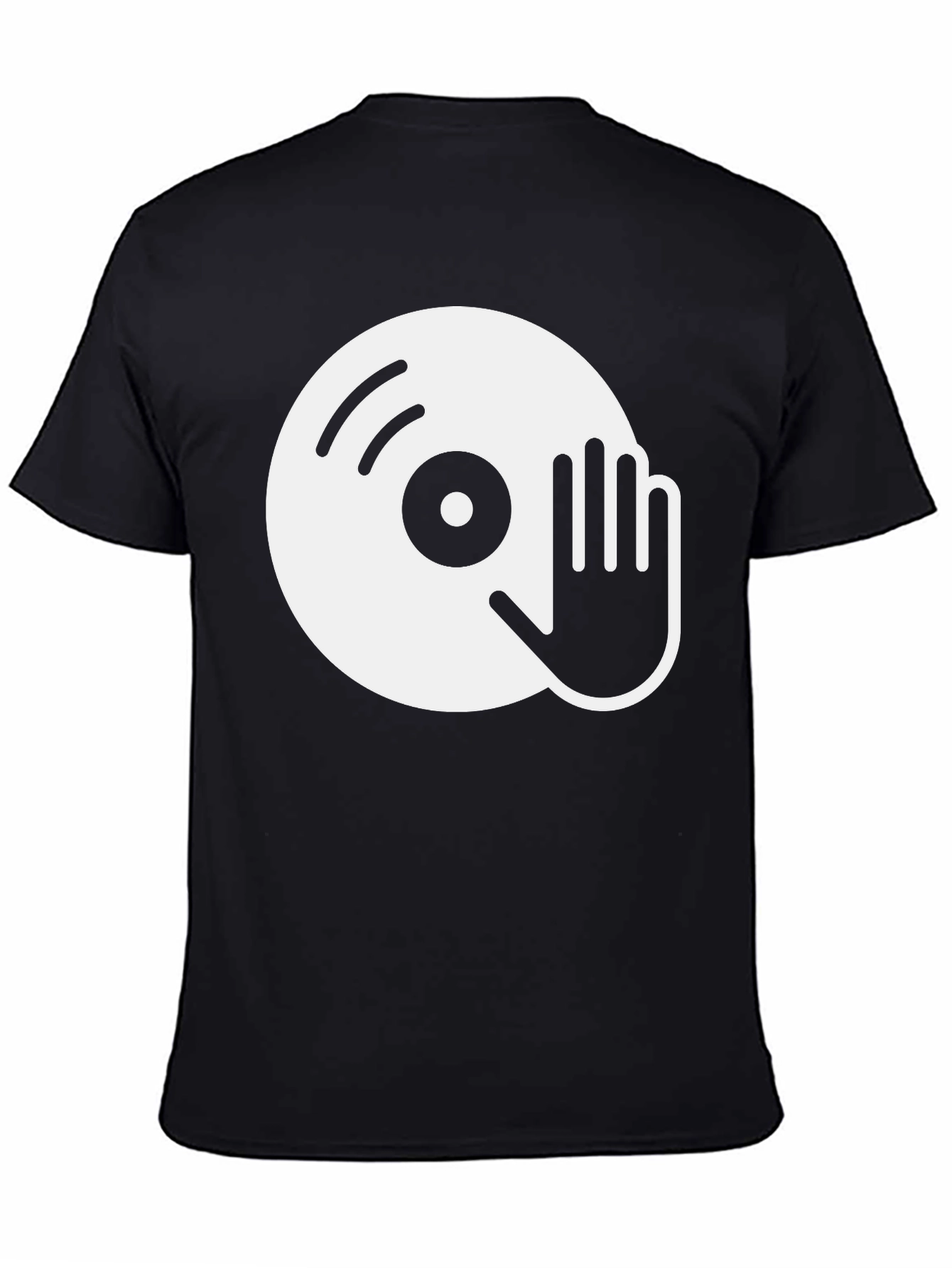 DJ Turntable Graphic Tee - Black Cotton