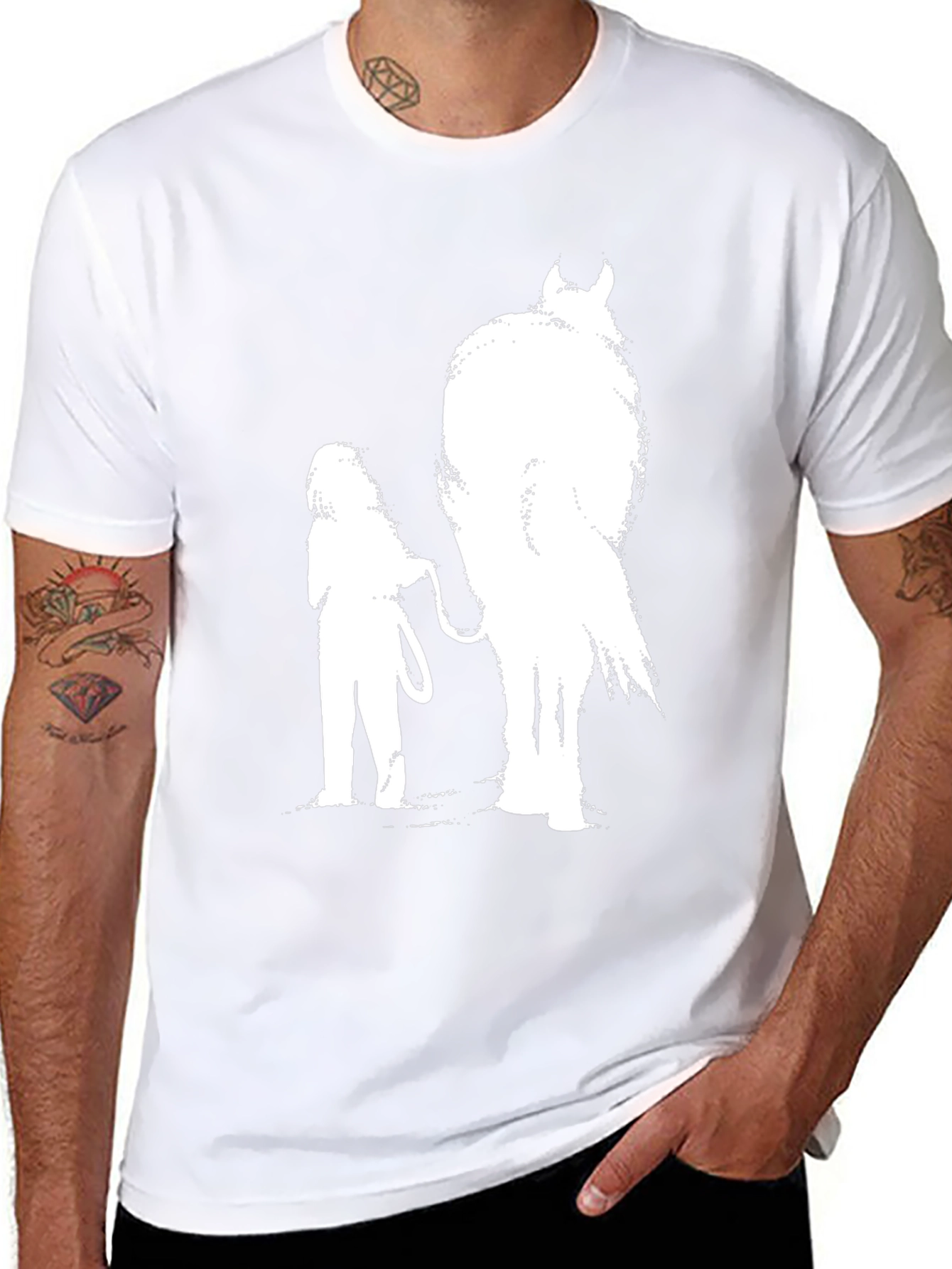 Krampus & Girl Graphic Tee - Black Cotton T-Shirt