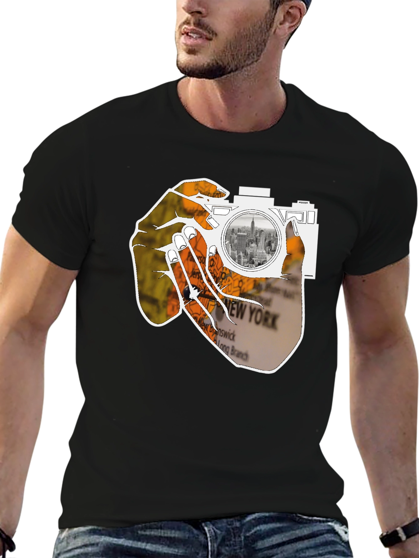 NYC Map Camera T-Shirt