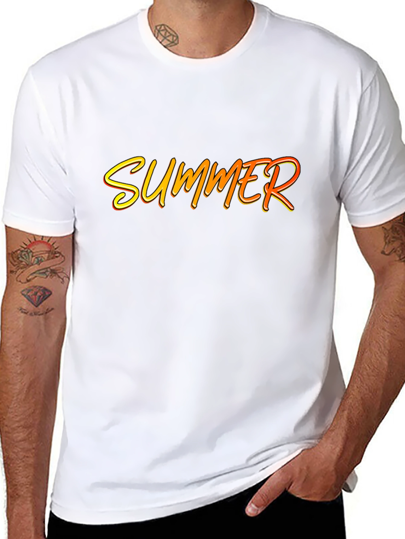 Summer Graphic Print Black T-Shirt
