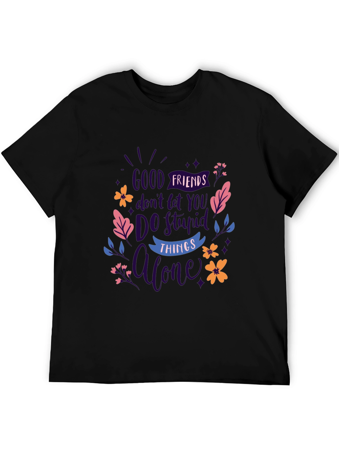 Good Friends Black Graphic Tee