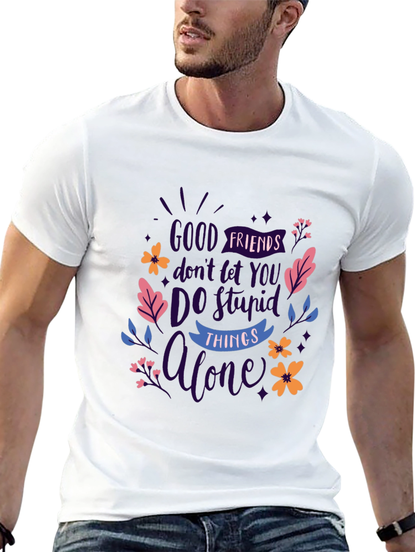 Good Friends Black Graphic Tee