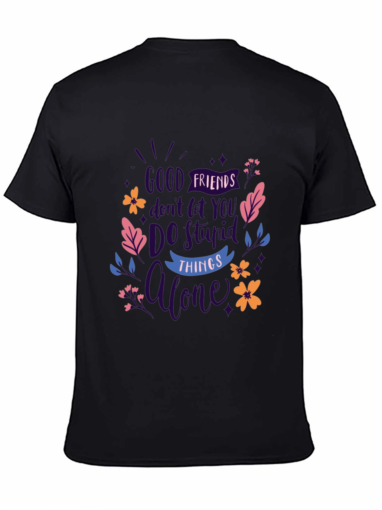 Good Friends Black Graphic Tee