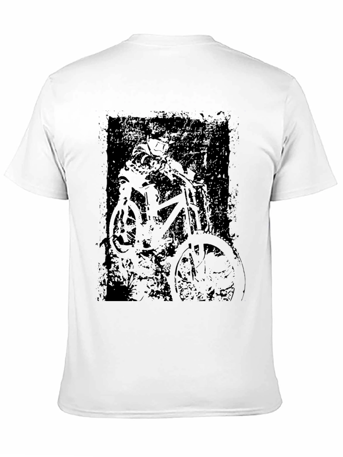 Mens Black Graphic Tee - Biker Design