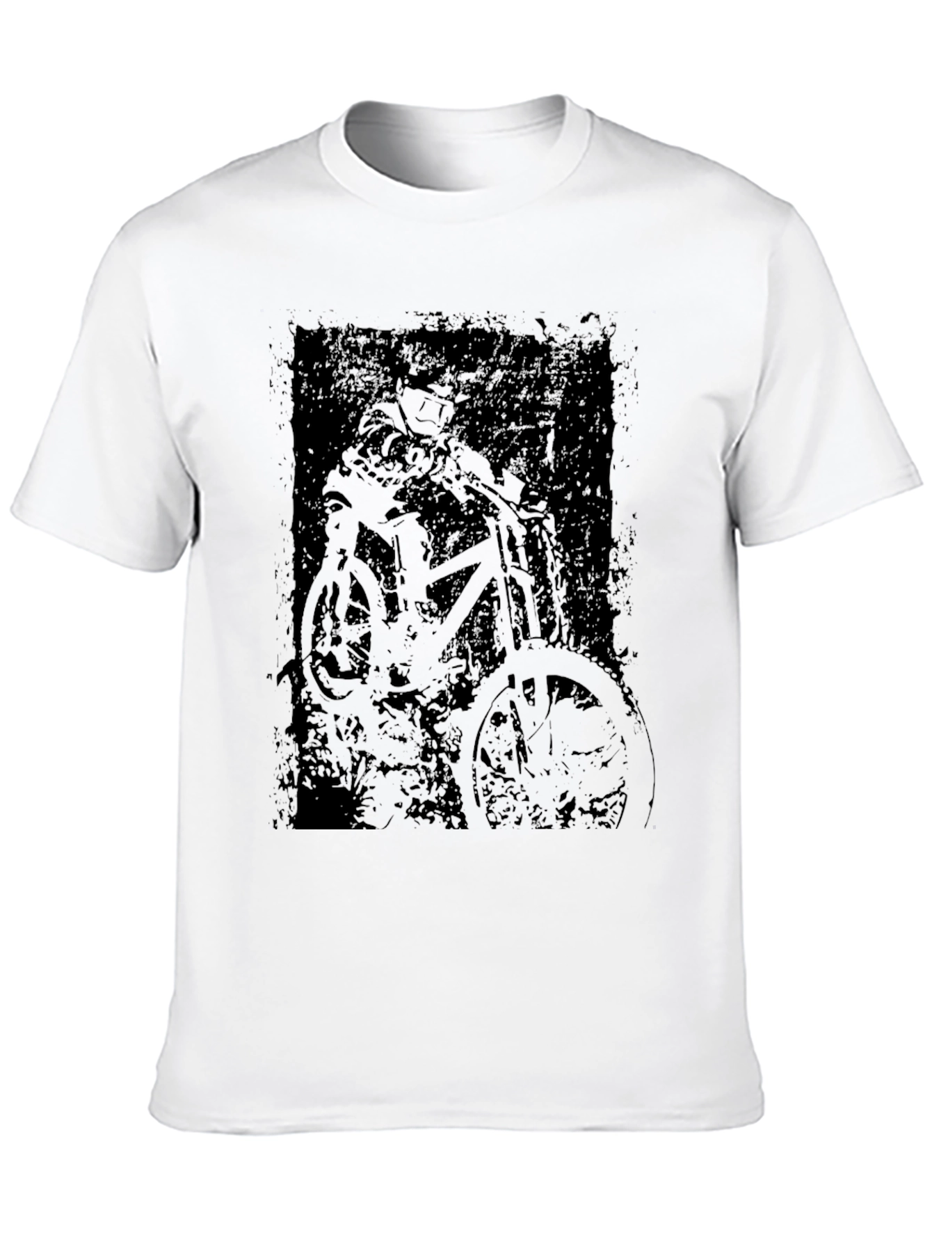 Mens Black Graphic Tee - Biker Design