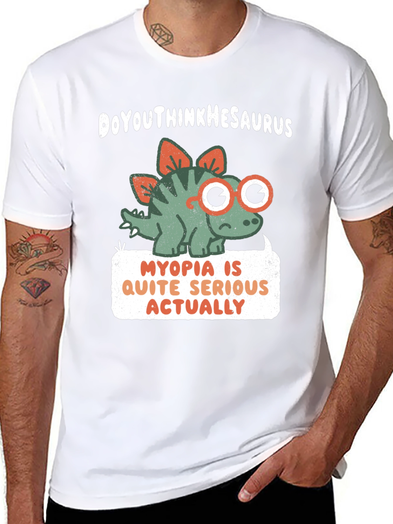Doyouthinkhesaurus Myopia Dinosaur T-Shirt