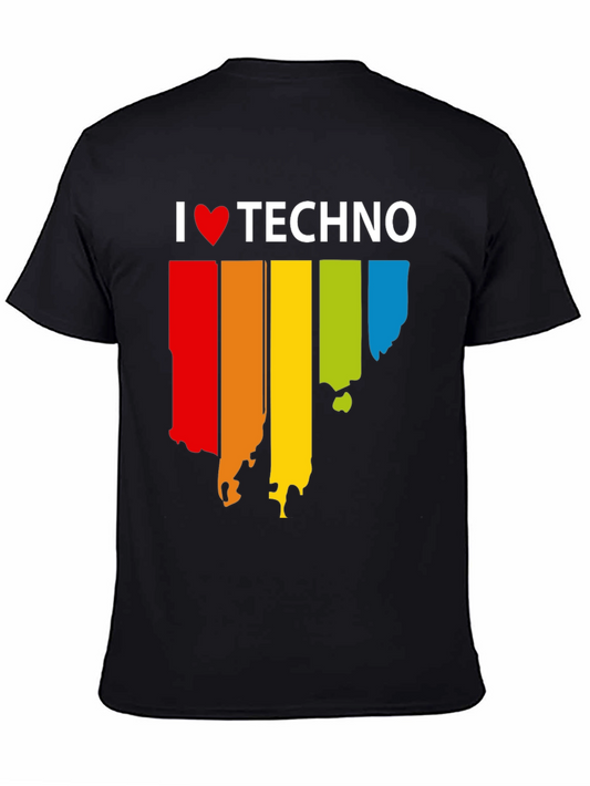 I Love Techno Rainbow T-Shirt | Music Lover Tee