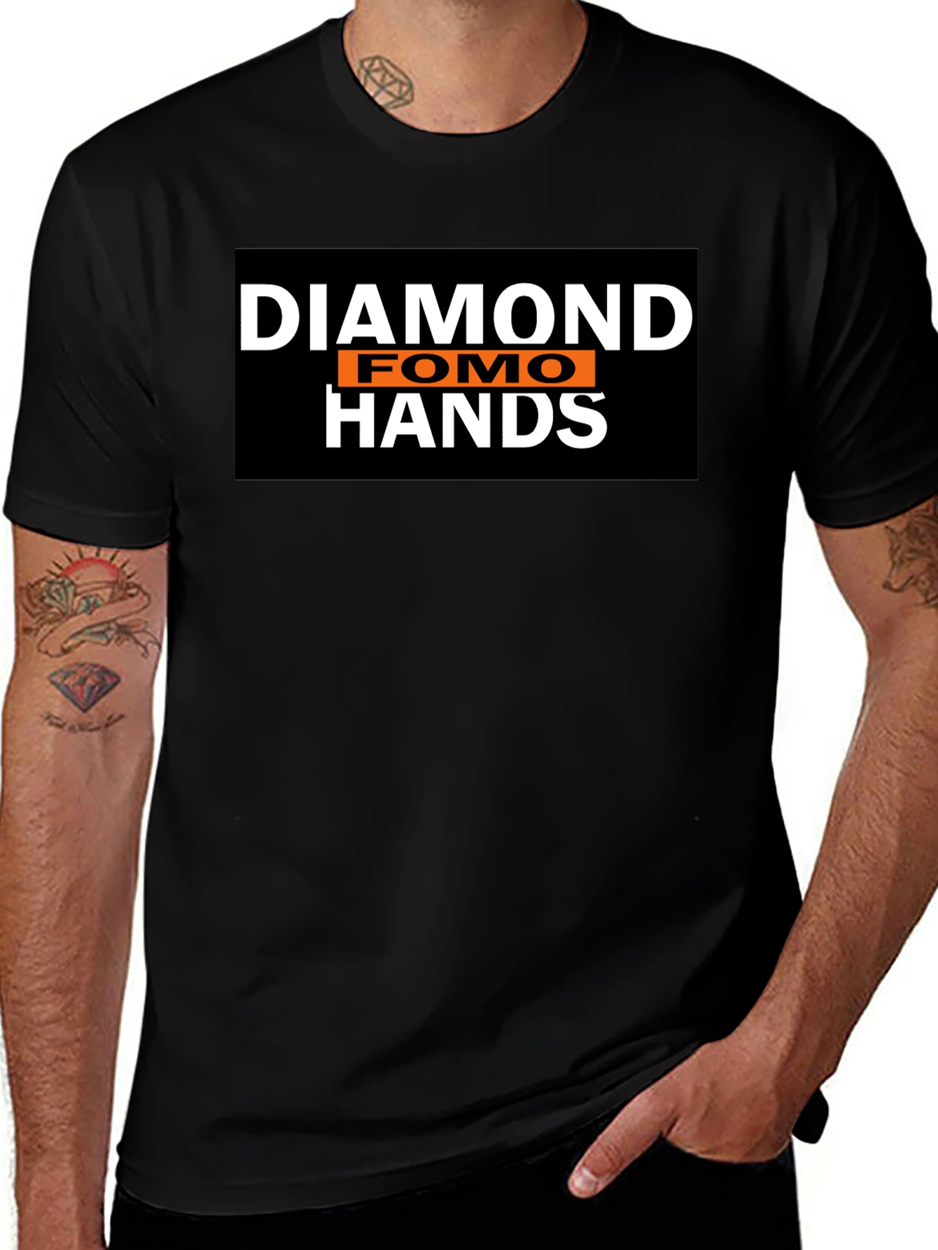 Diamond Fomo Hands Black T-Shirt