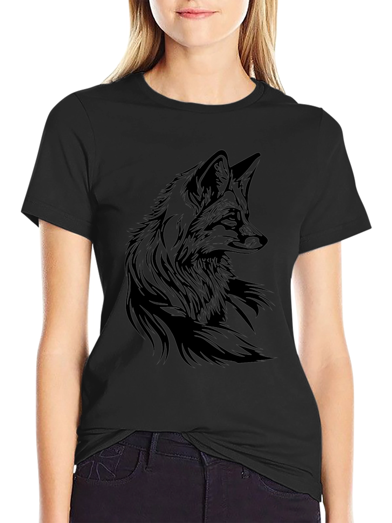 Black Fox Graphic Tee - Stylish Mens T-Shirt