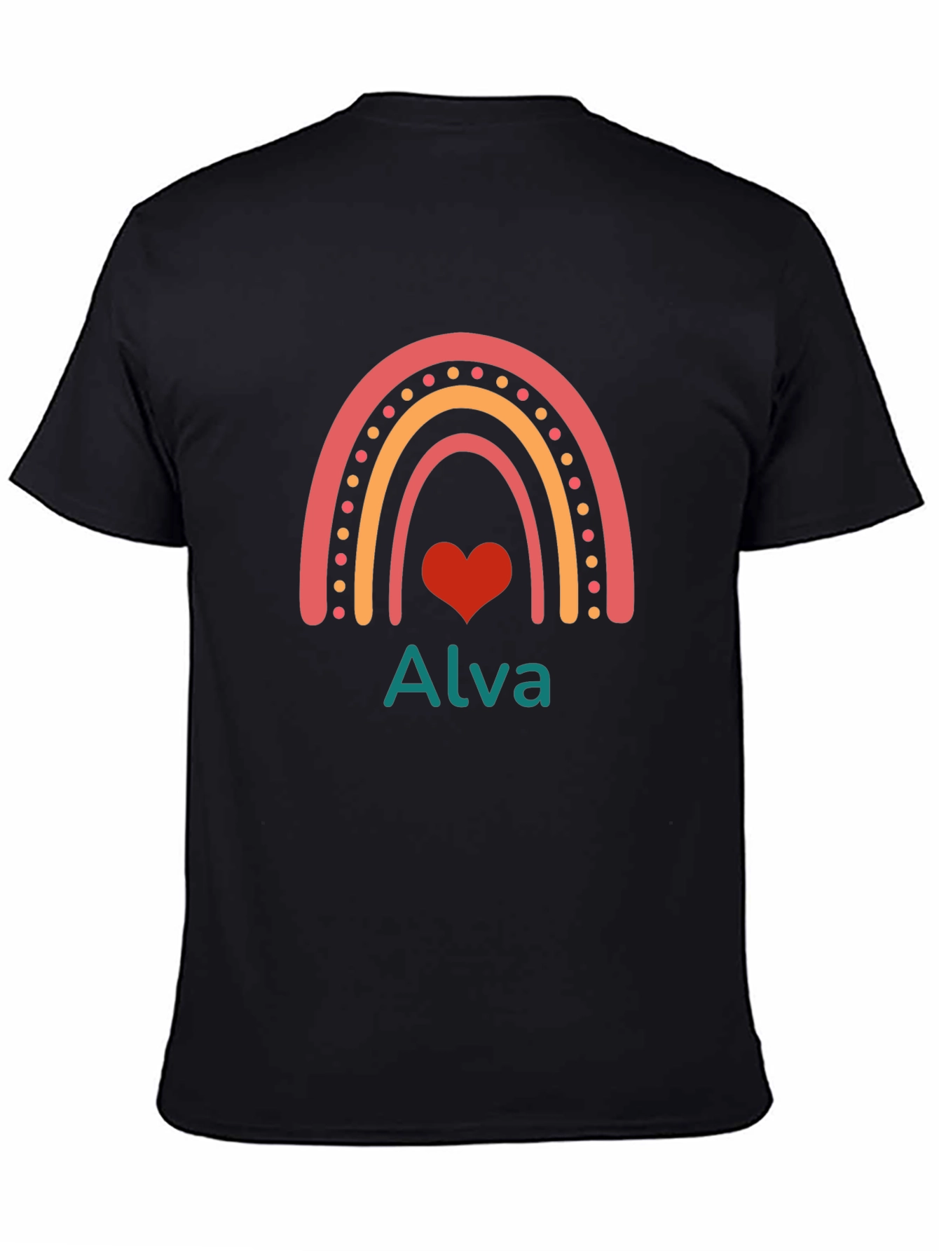Rainbow Heart Alva T-Shirt - Custom Name Tee