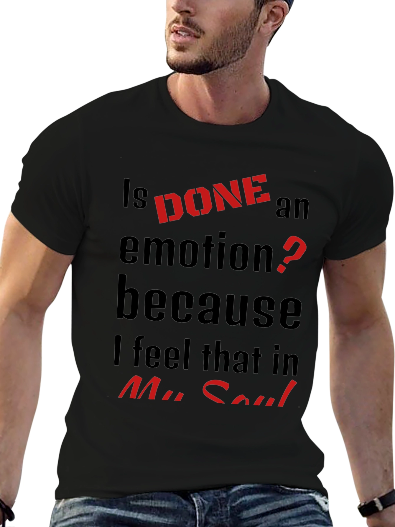 Is Done an Emotion? Black Graphic Tee