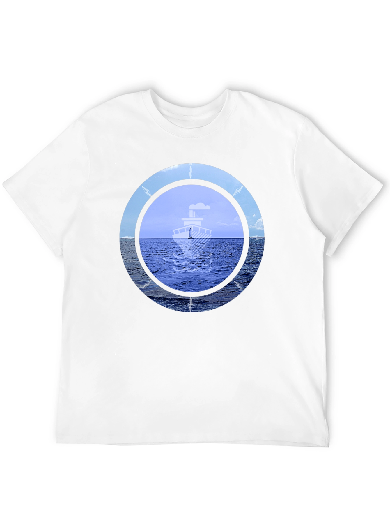 Nautical Compass Graphic T-Shirt - Black