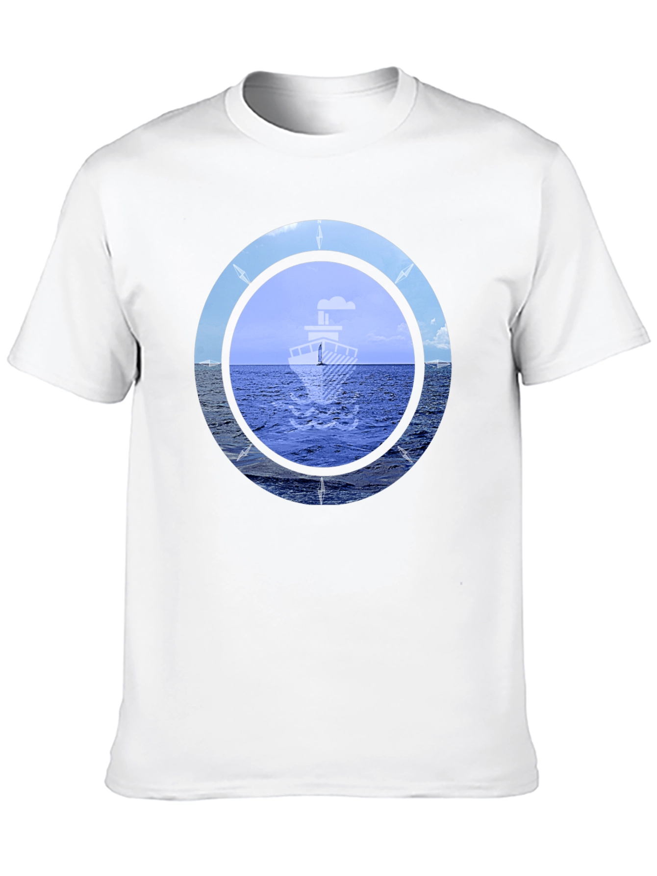 Nautical Compass Graphic T-Shirt - Black
