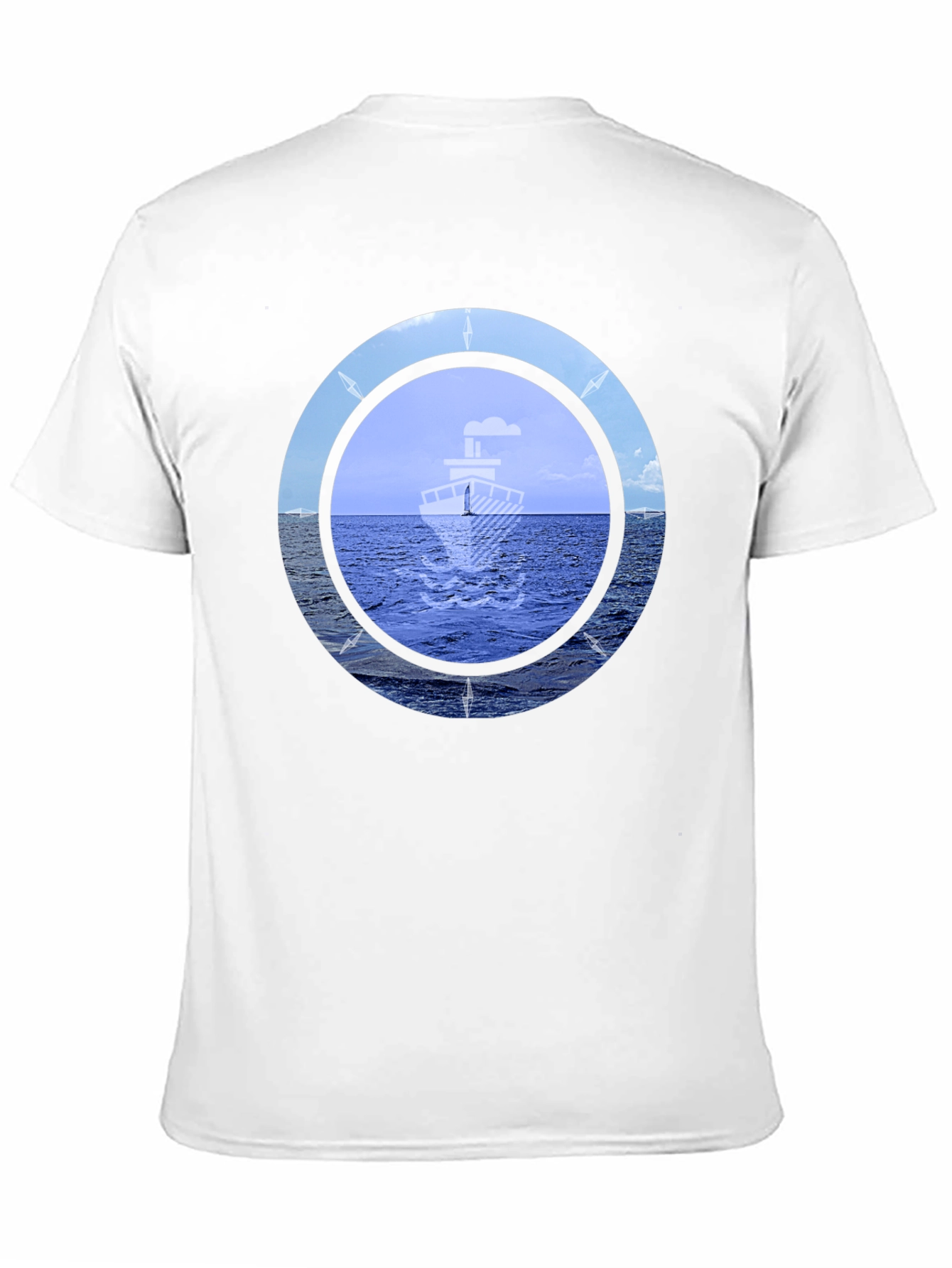 Nautical Compass Graphic T-Shirt - Black