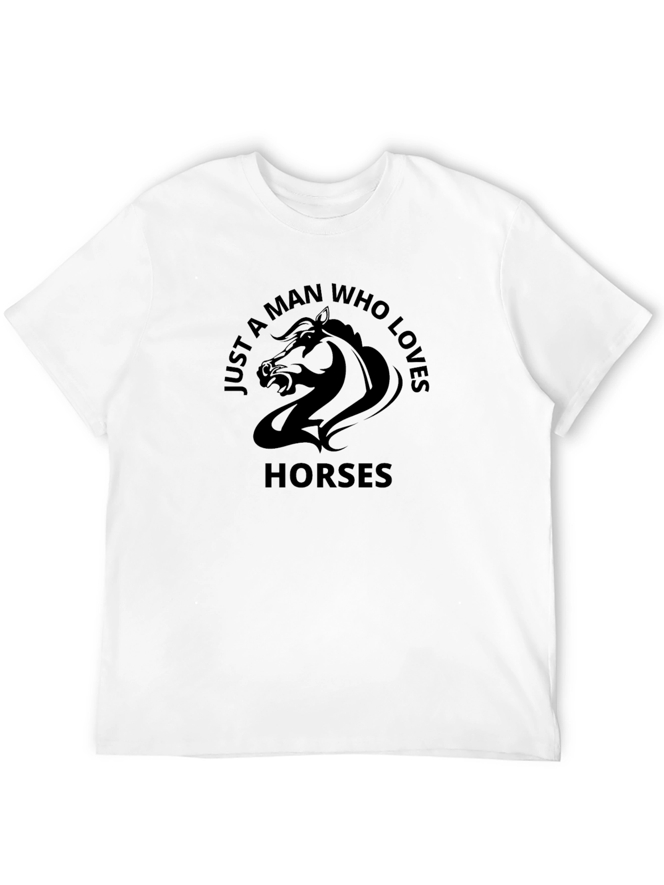 Mans Horse Lover Graphic Black T-Shirt