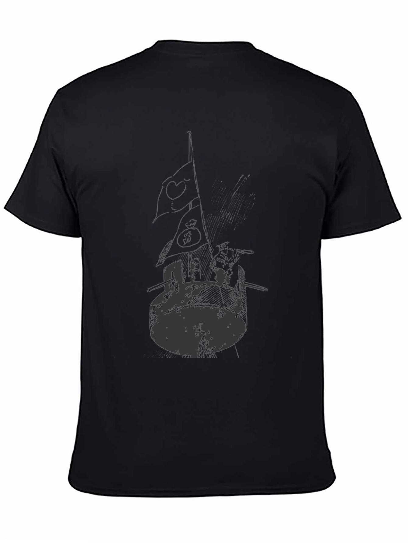 Black Graphic Tee - Unique Artistic Design