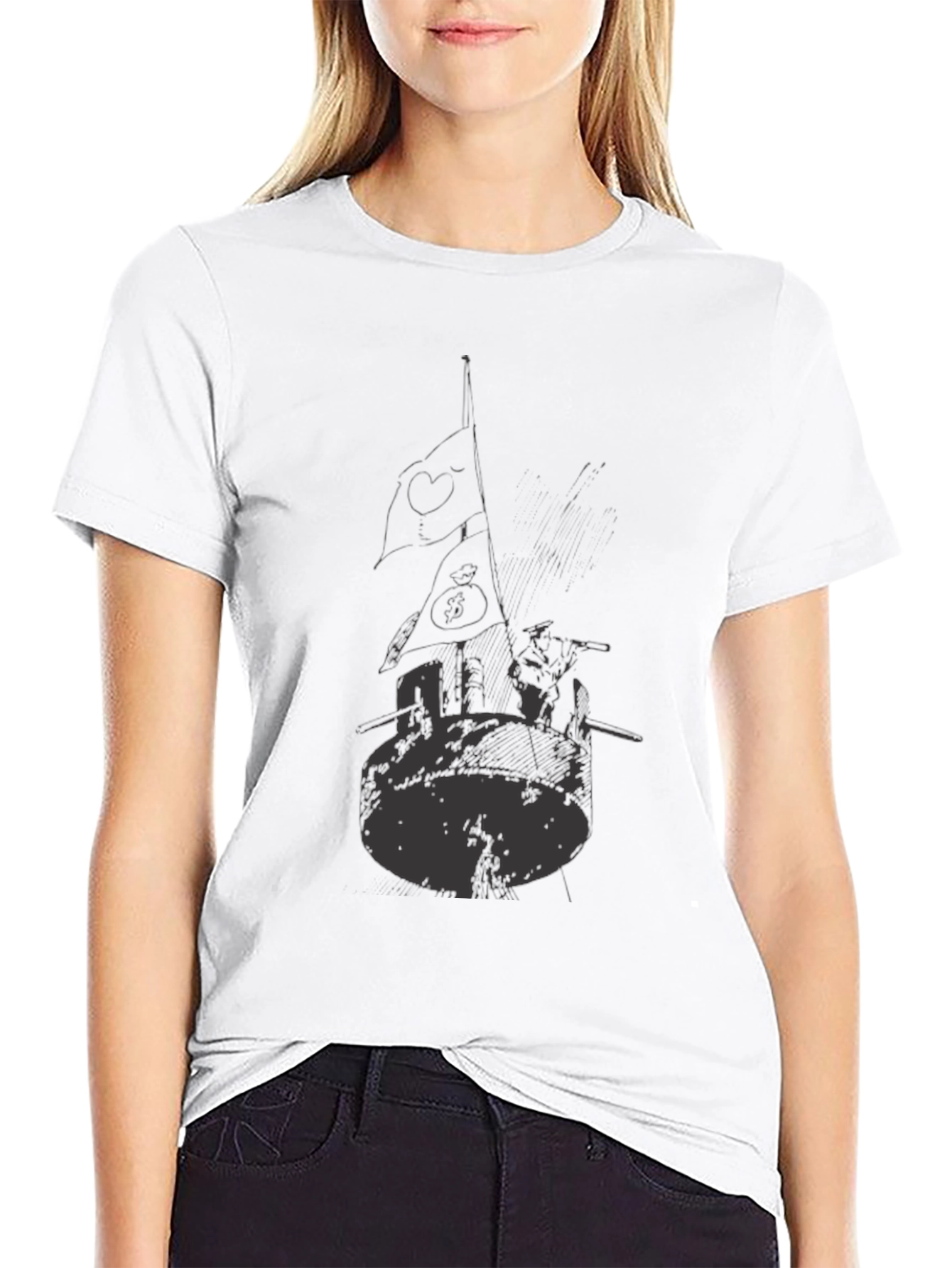 Black Graphic Tee - Unique Artistic Design