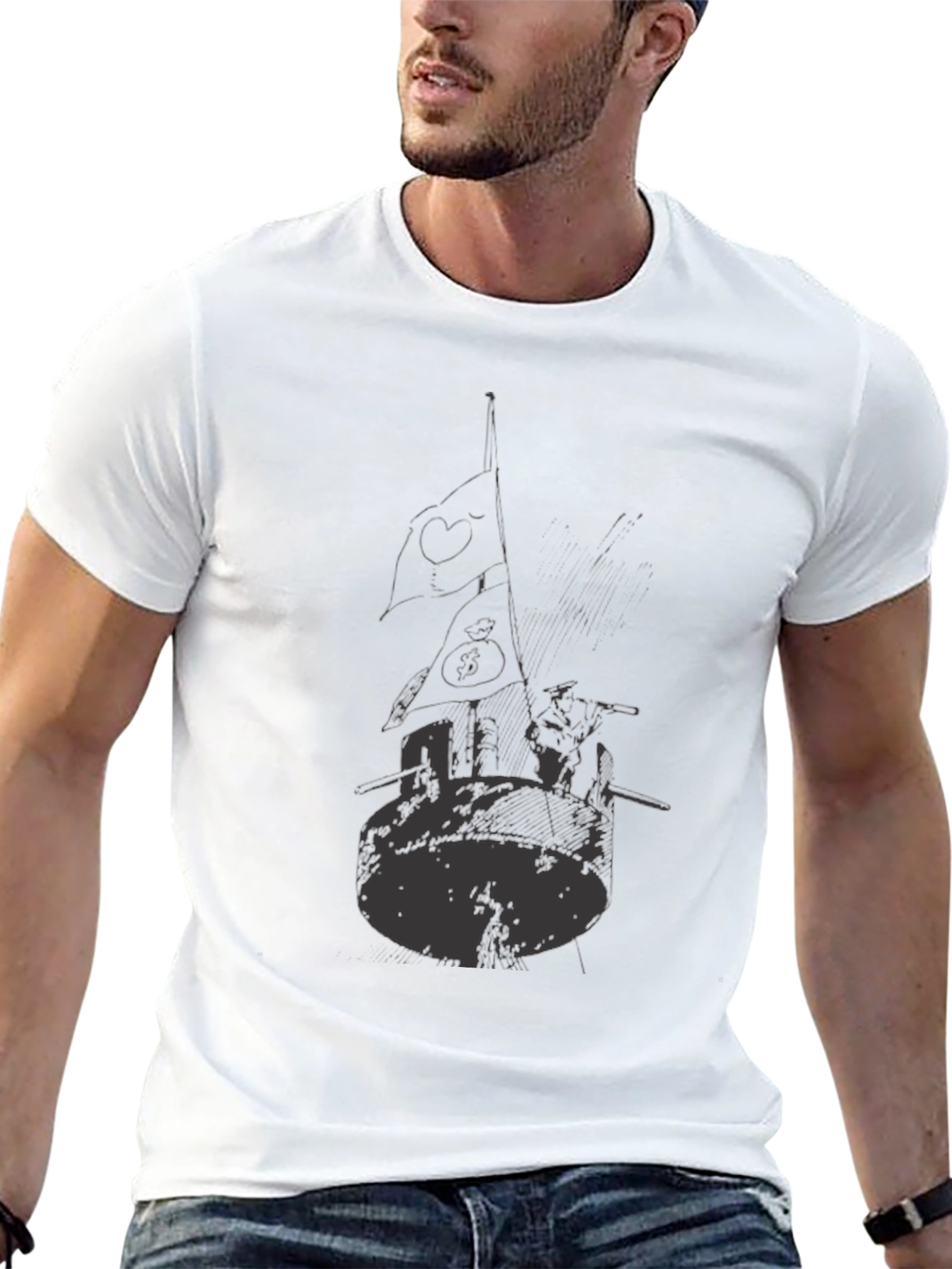 Black Graphic Tee - Unique Artistic Design