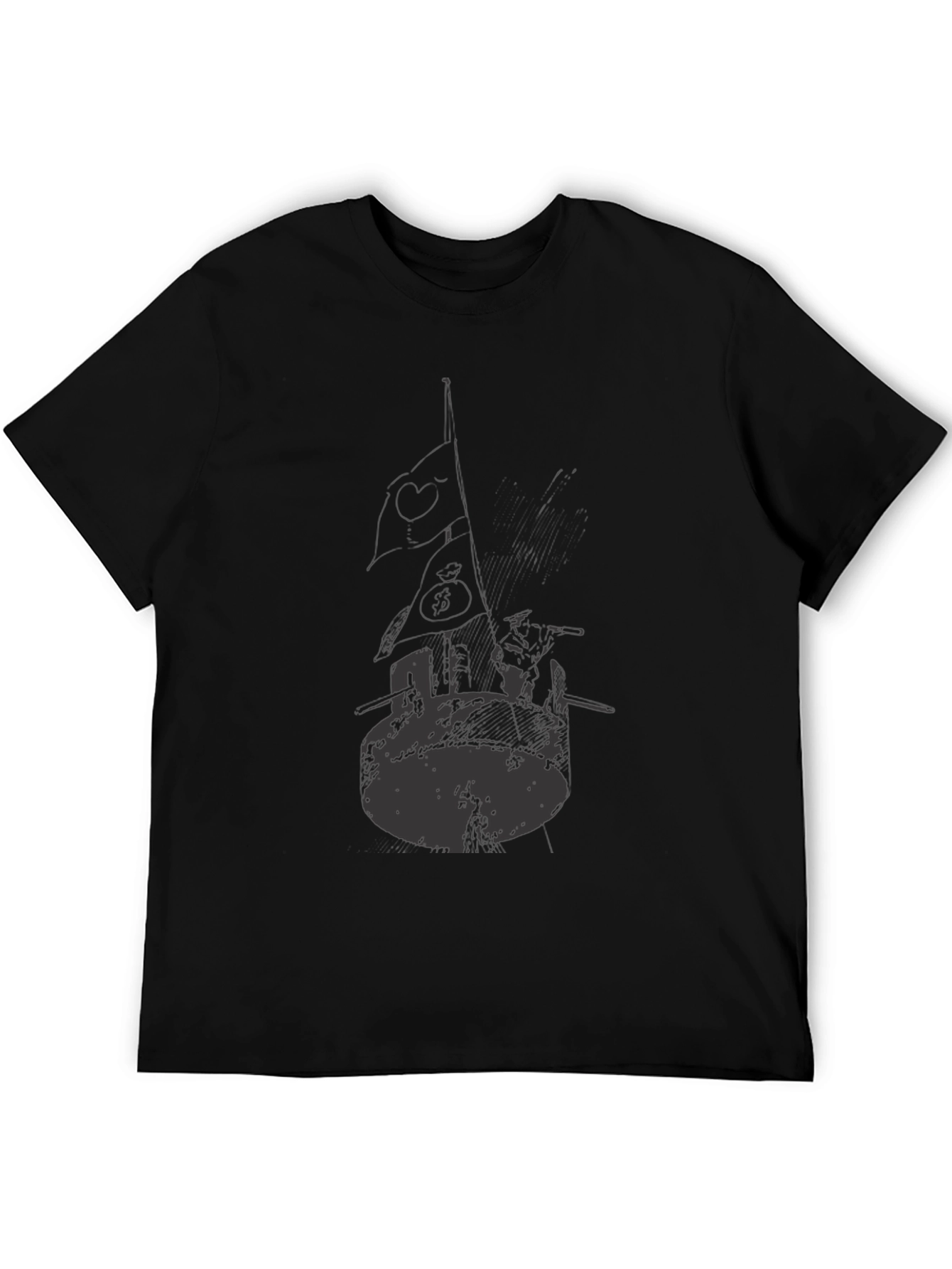 Black Graphic Tee - Unique Artistic Design