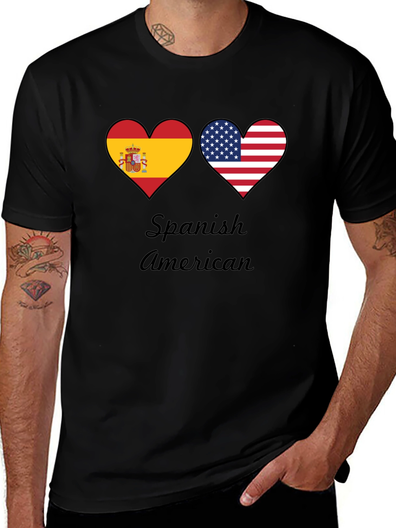 Spanish American Flag Heart T-Shirt