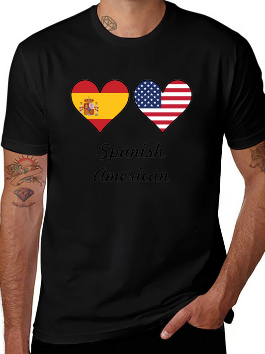 Spanish American Flag Heart T-Shirt