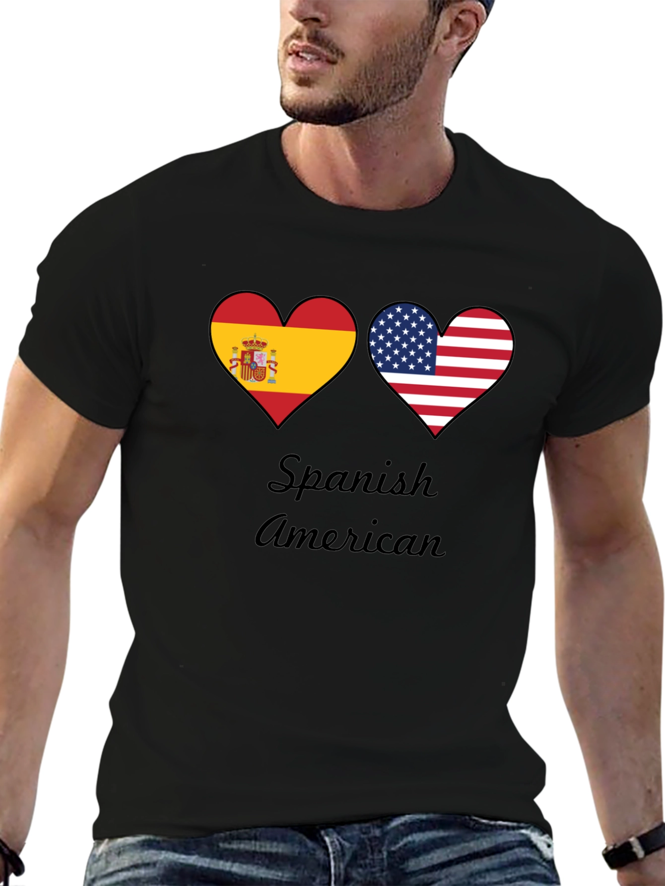 Spanish American Flag Heart T-Shirt