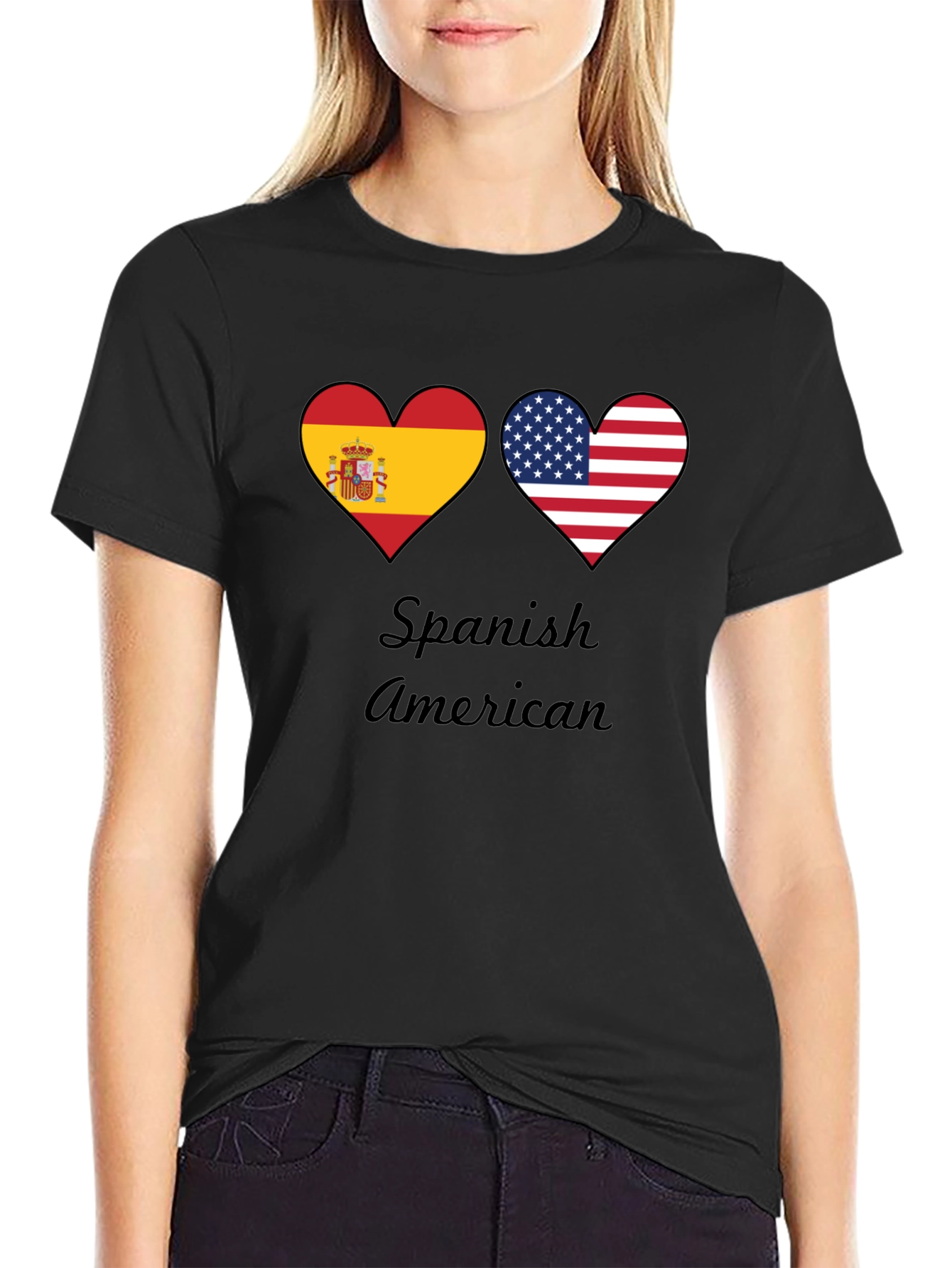 Spanish American Flag Heart T-Shirt