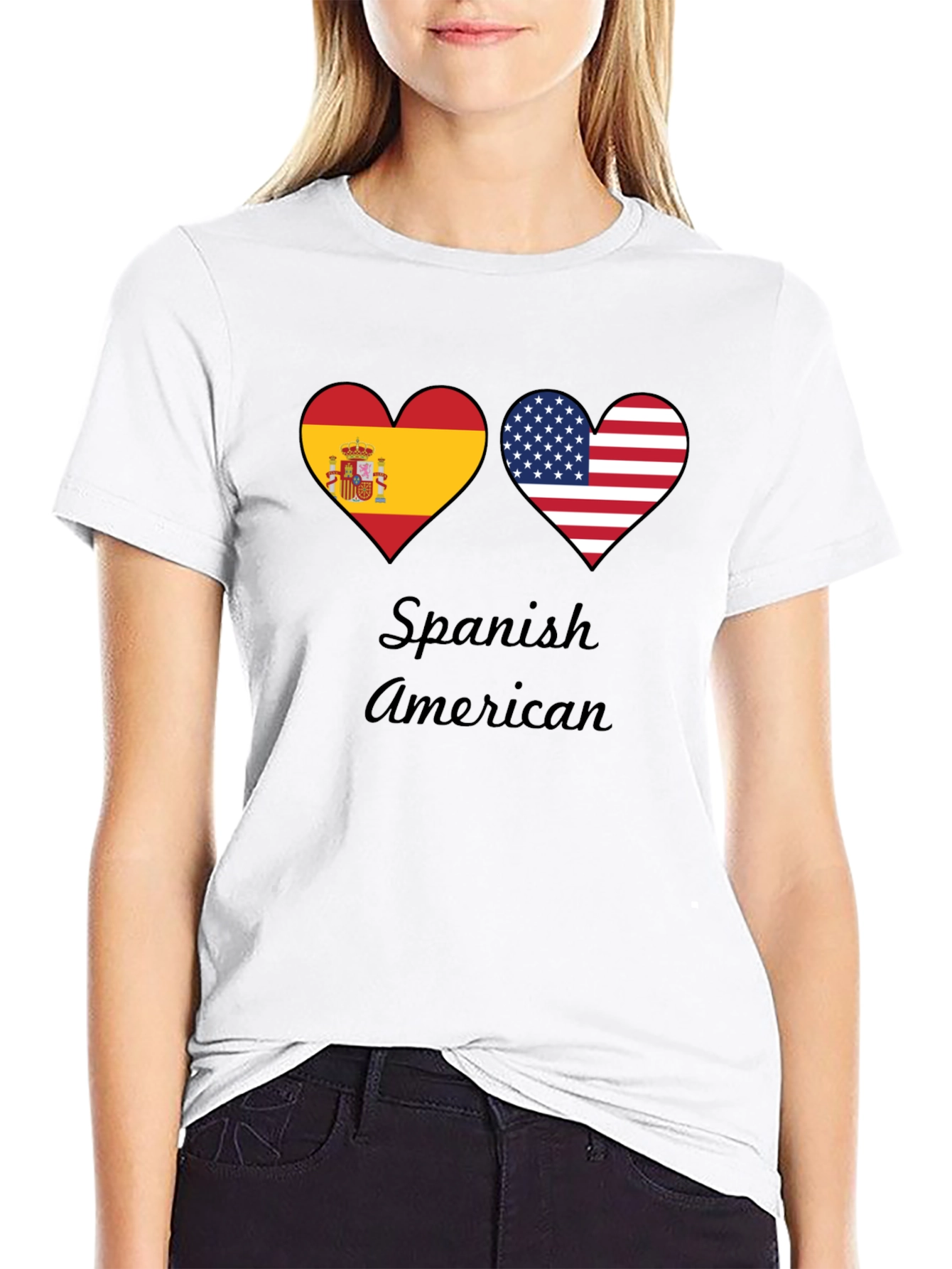 Spanish American Flag Heart T-Shirt