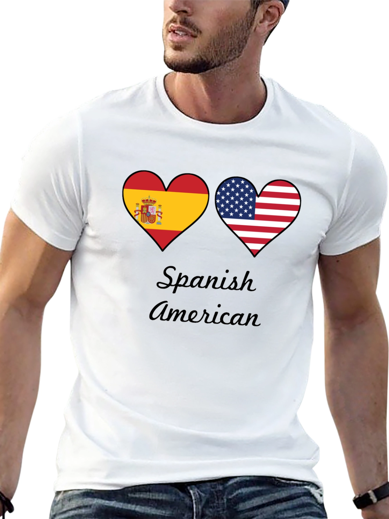 Spanish American Flag Heart T-Shirt