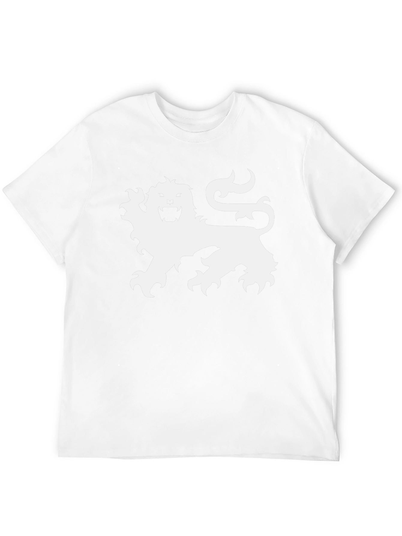 Black T-Shirt with White Lion Graphic