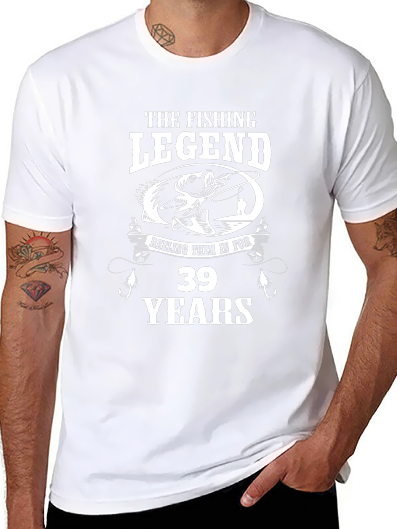 Fishing Legend 39 Years Black Graphic Tee