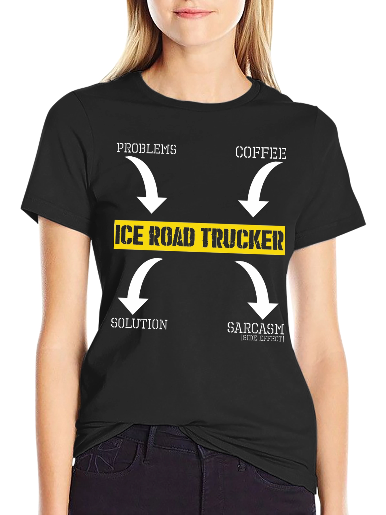 Ice Road Trucker T-Shirt - Coffee Solution Sarcasm