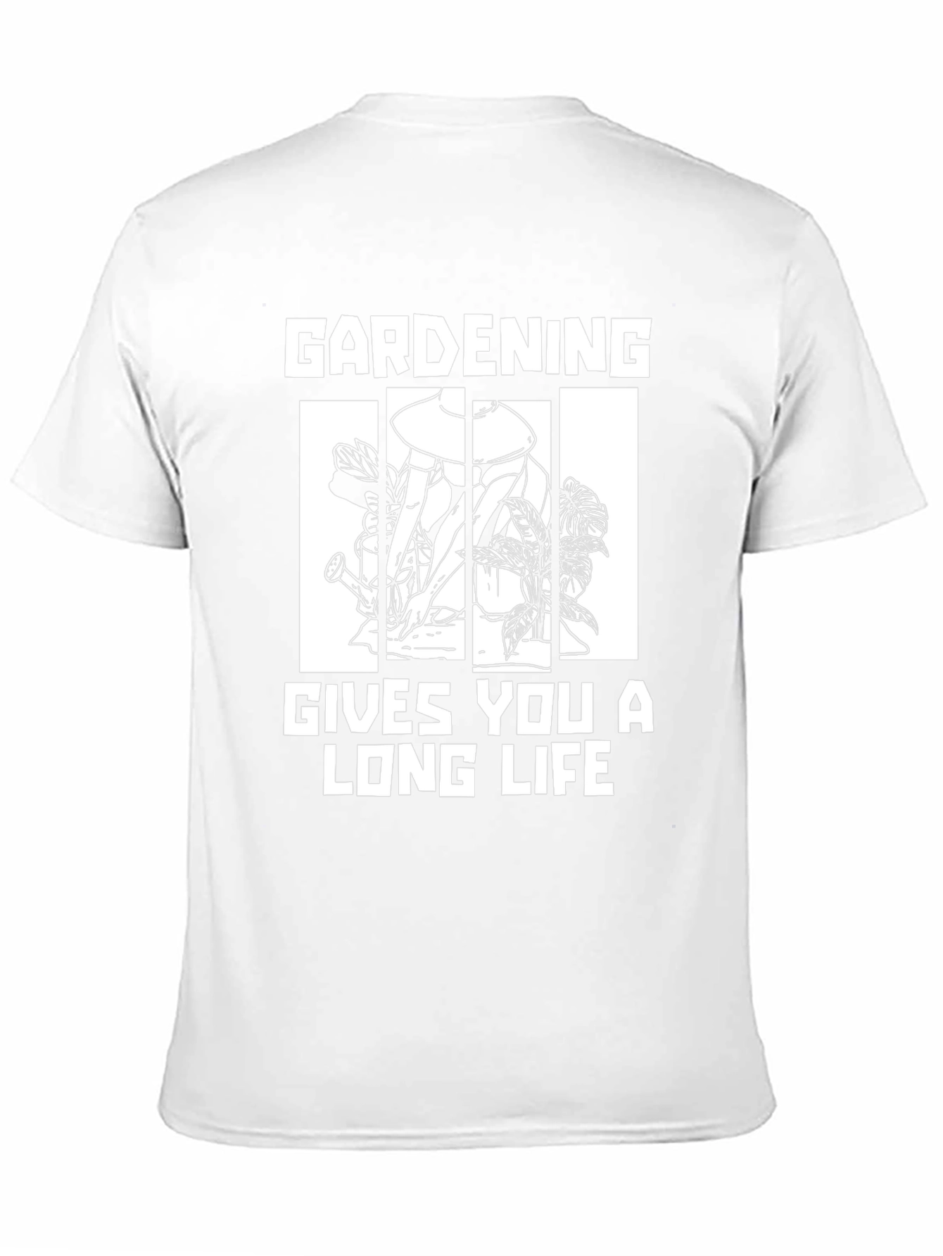 Gardening Gives You A Long Life Black T-Shirt