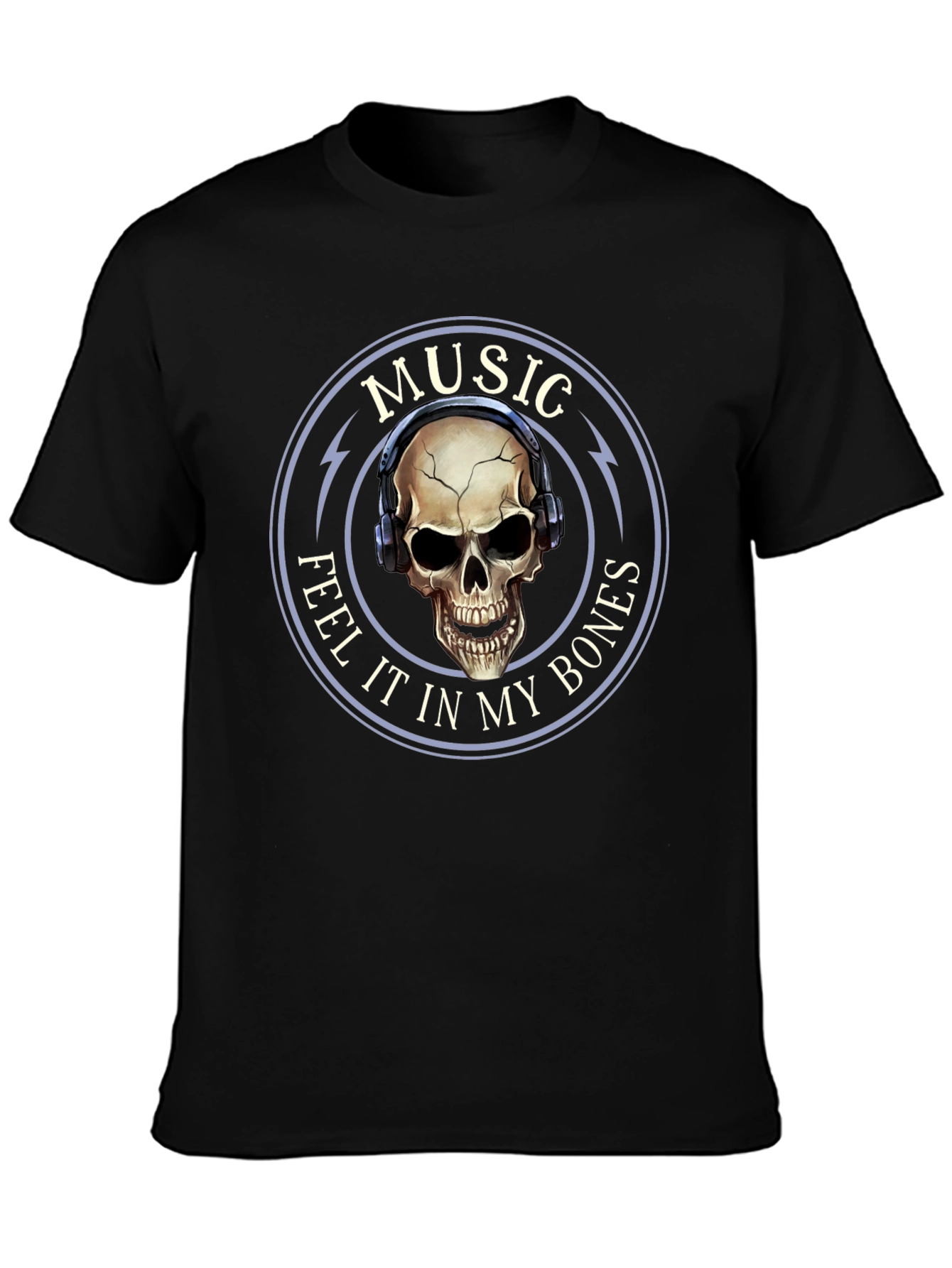 Music Feel It In My Bones Skull Tee