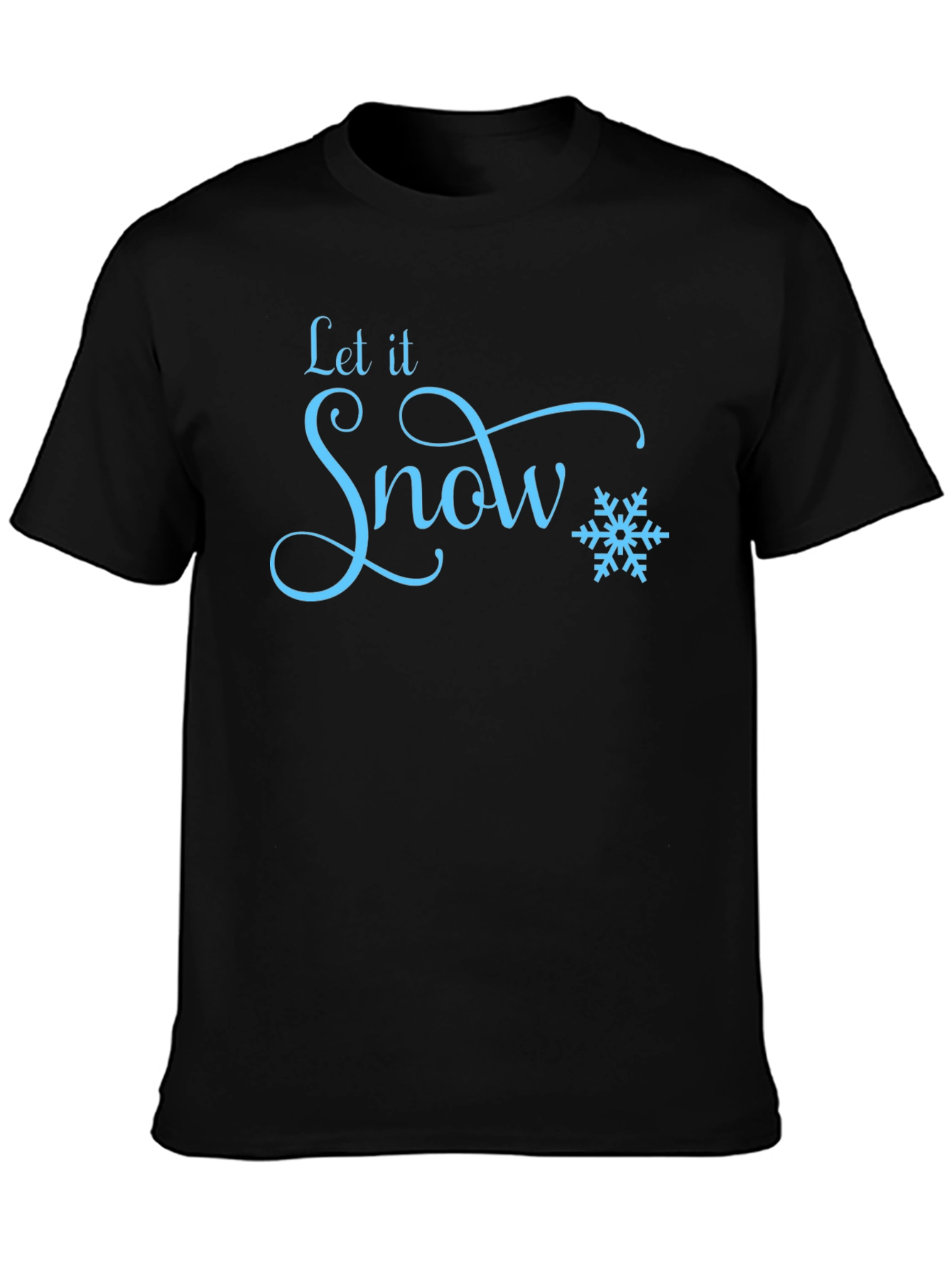 Let It Snow Black T-Shirt - Winter Holiday Apparel