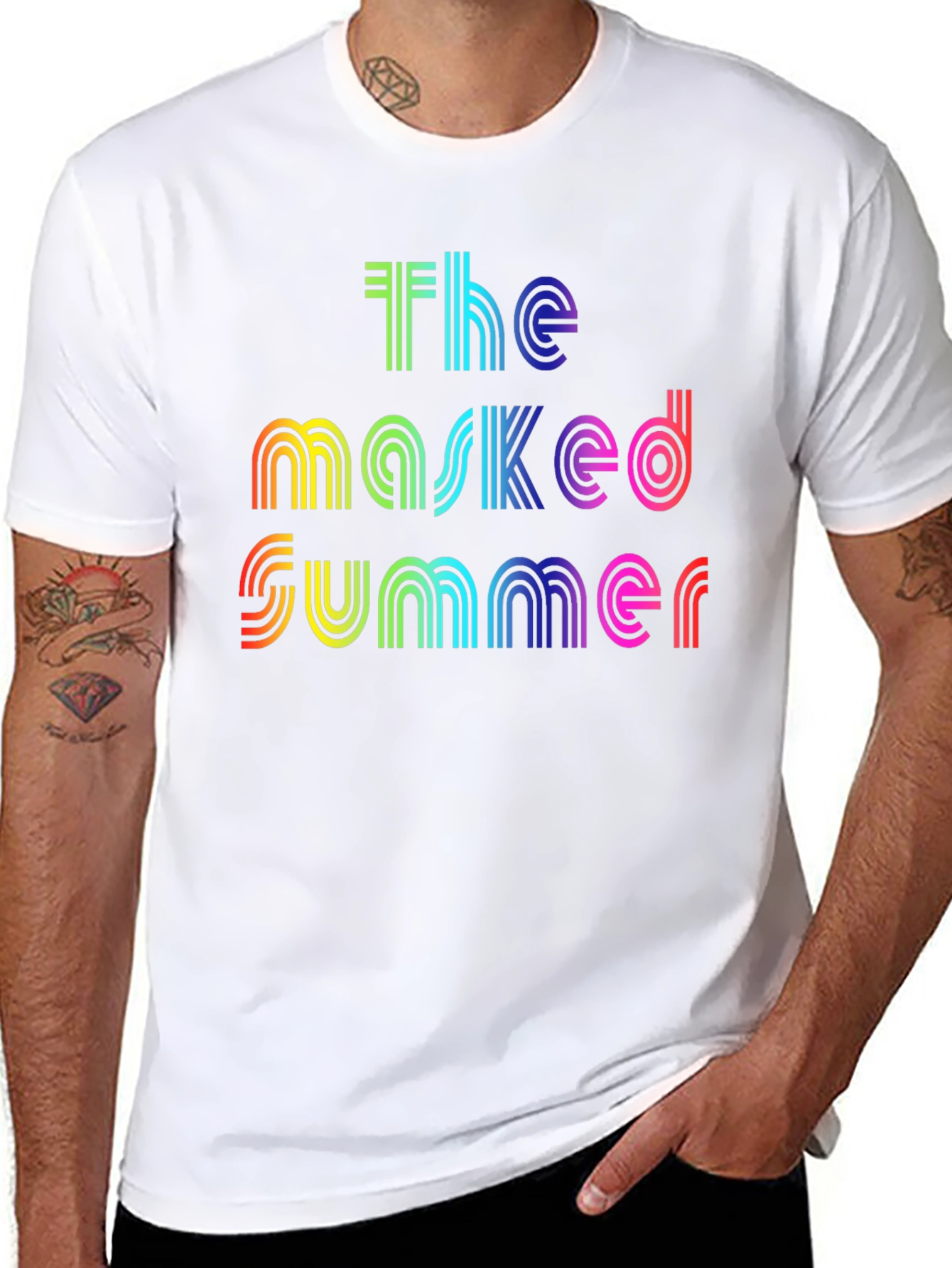 The Masked Summer Rainbow Graphic T-Shirt