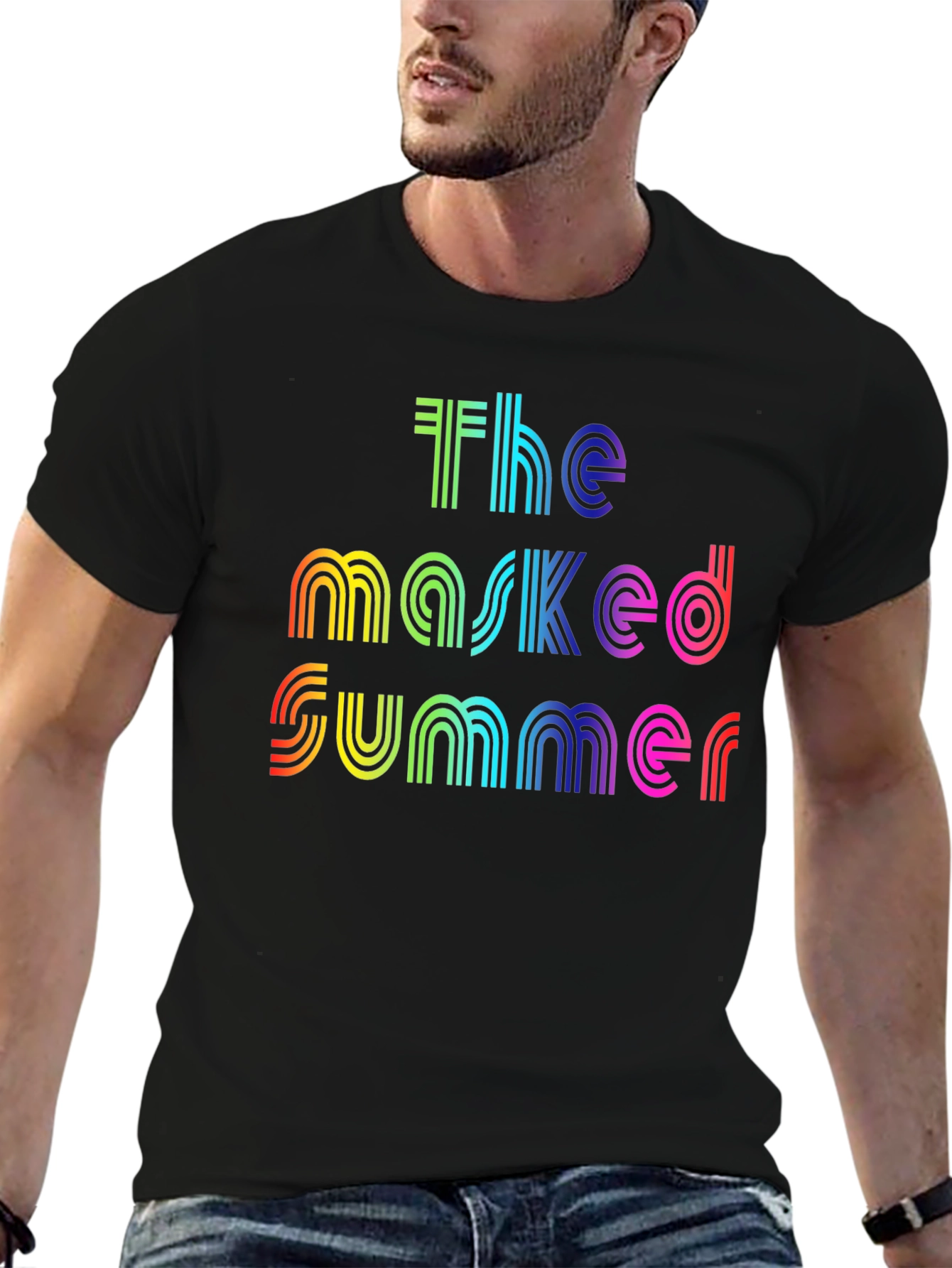 The Masked Summer Rainbow Graphic T-Shirt