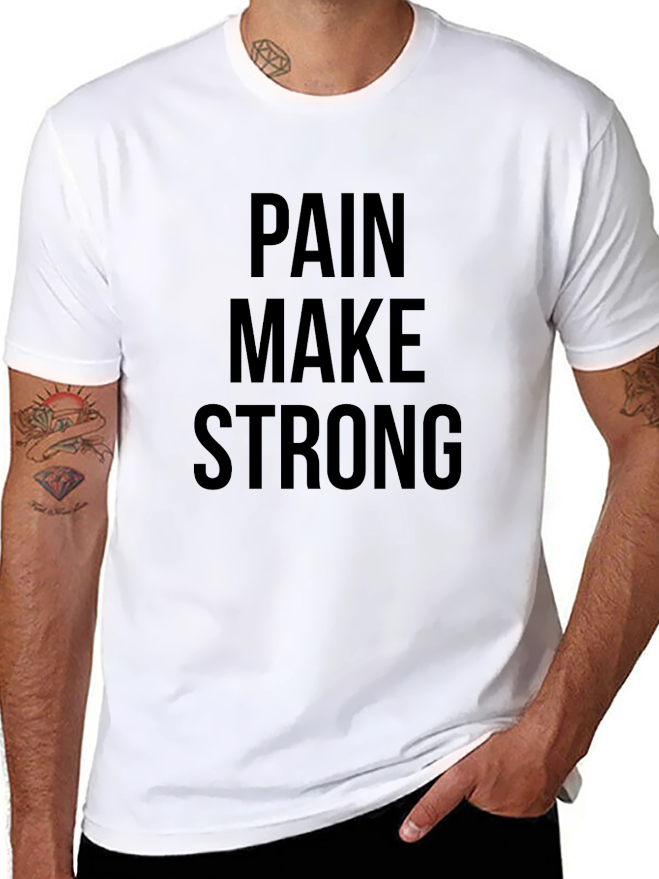 Pain Make Strong Black T-Shirt - Motivational Fitness