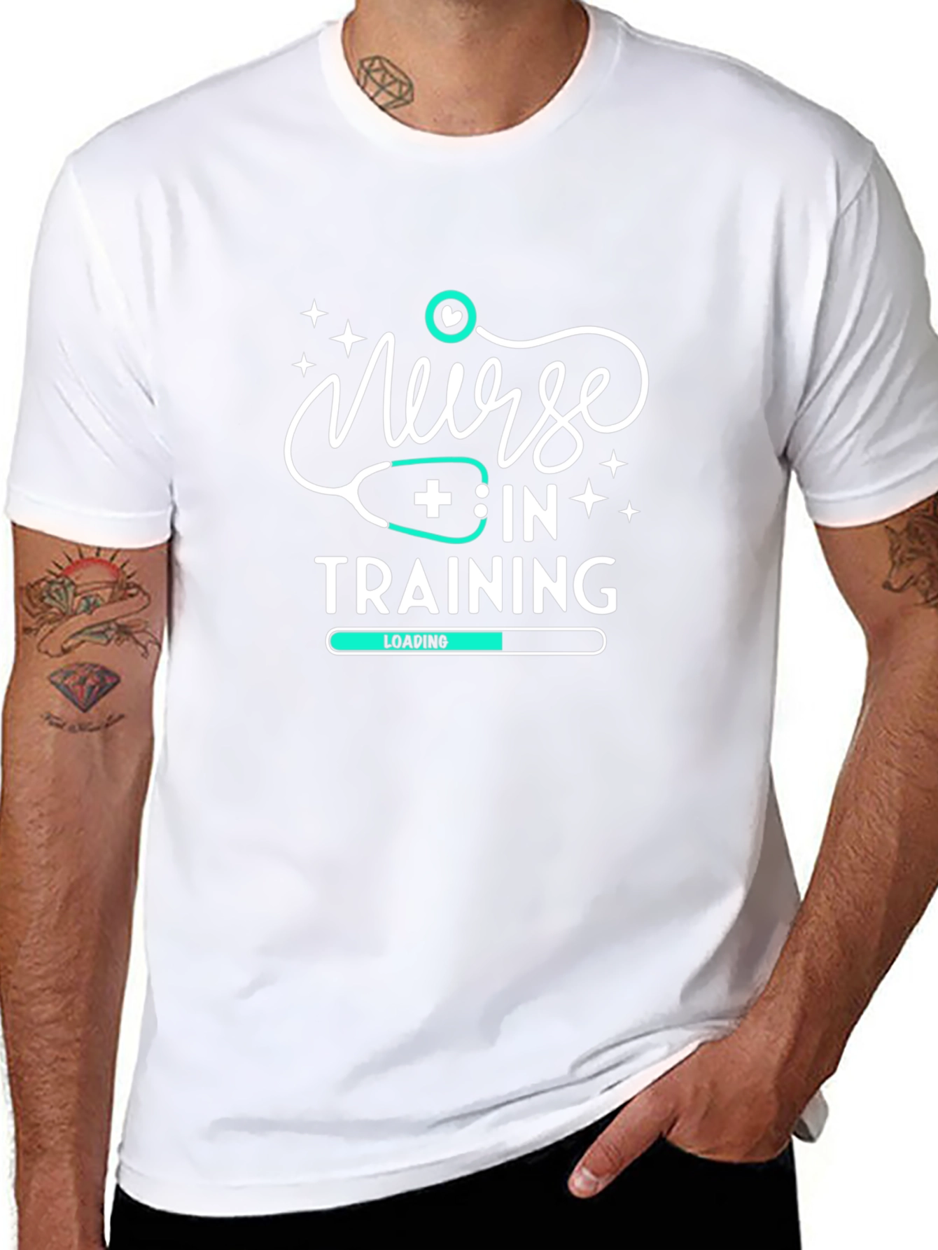 Nurse In Training Graphic T-Shirt - Black Cotton Tee
