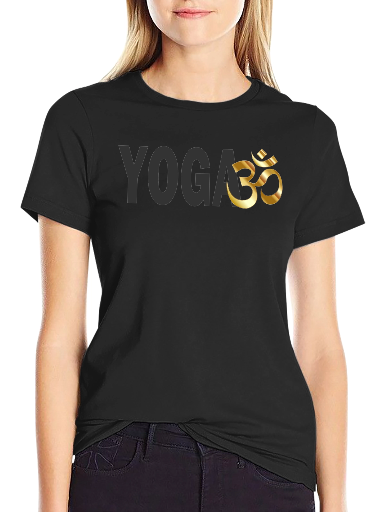 Yoga Om Symbol Graphic Tee - Black