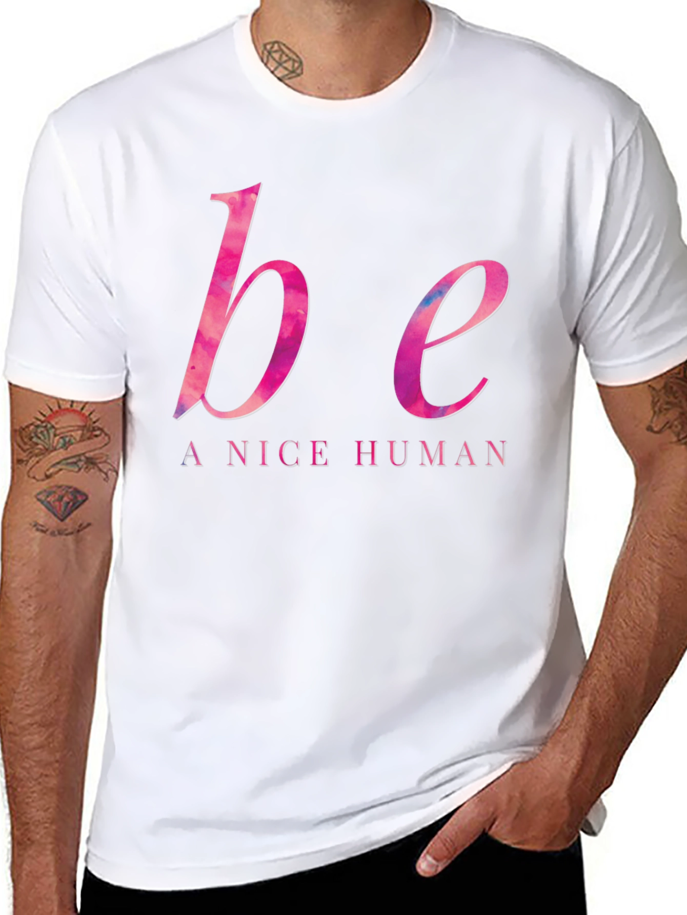 Be A Nice Human T-Shirt - Black Casual Tee