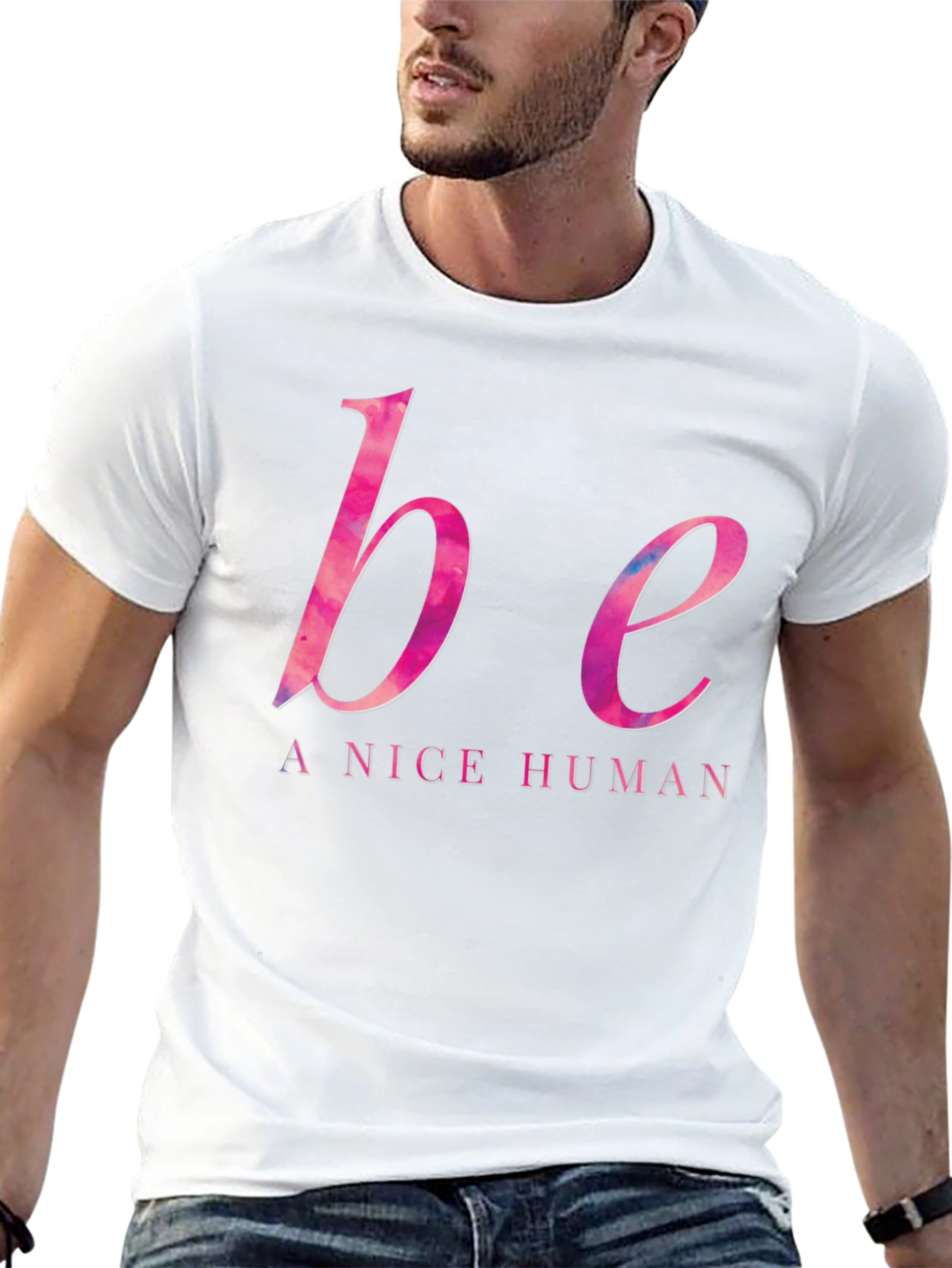 Be A Nice Human T-Shirt - Black Casual Tee