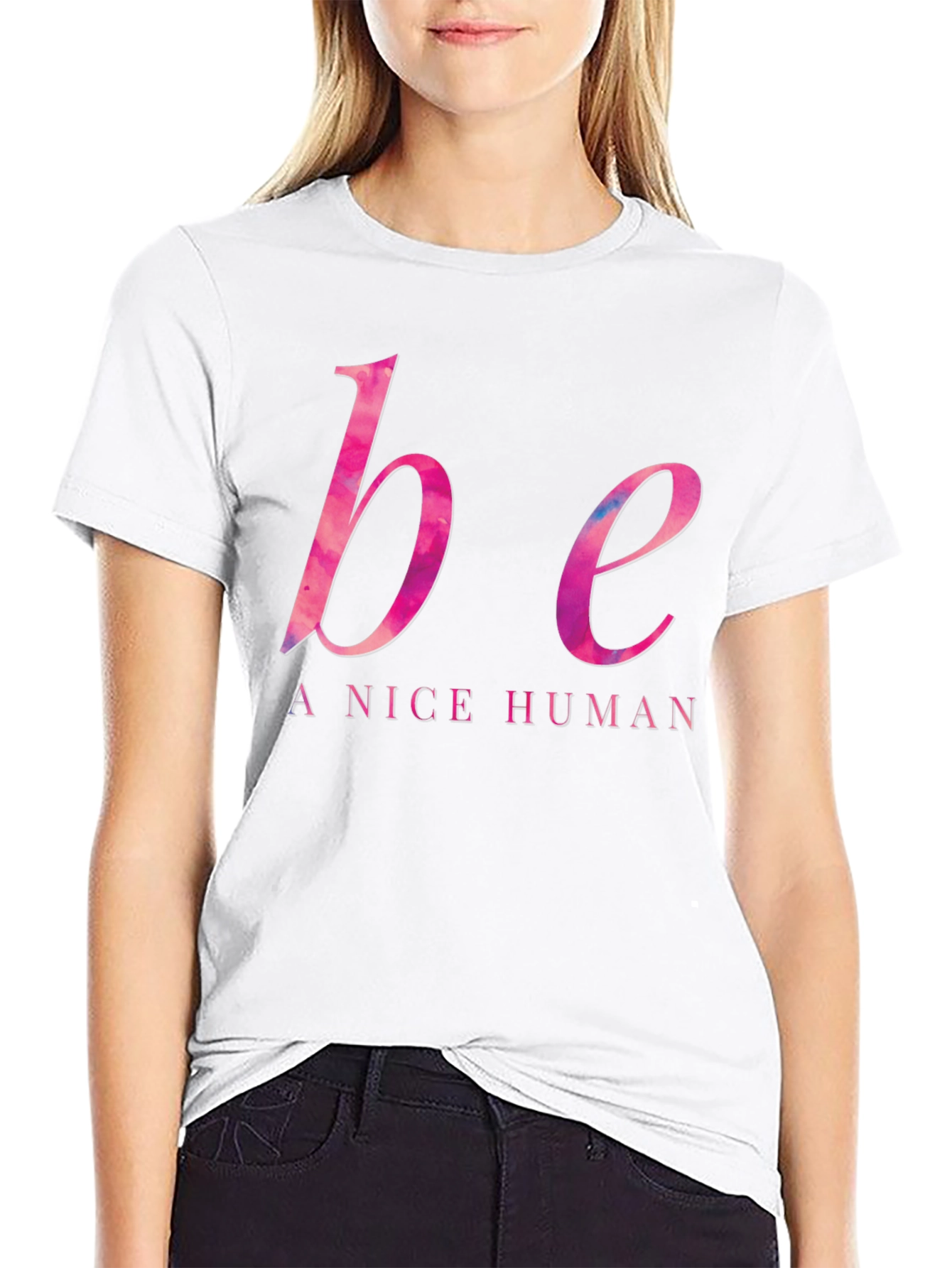 Be A Nice Human T-Shirt - Black Casual Tee