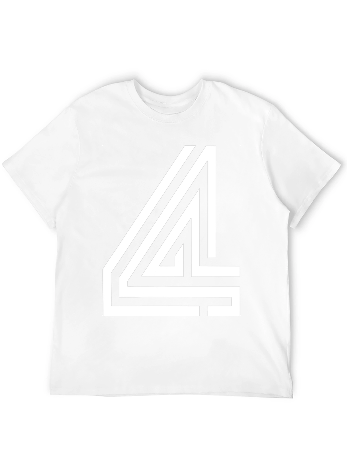 Bold Number 4 Graphic Tee - Black Cotton Blend