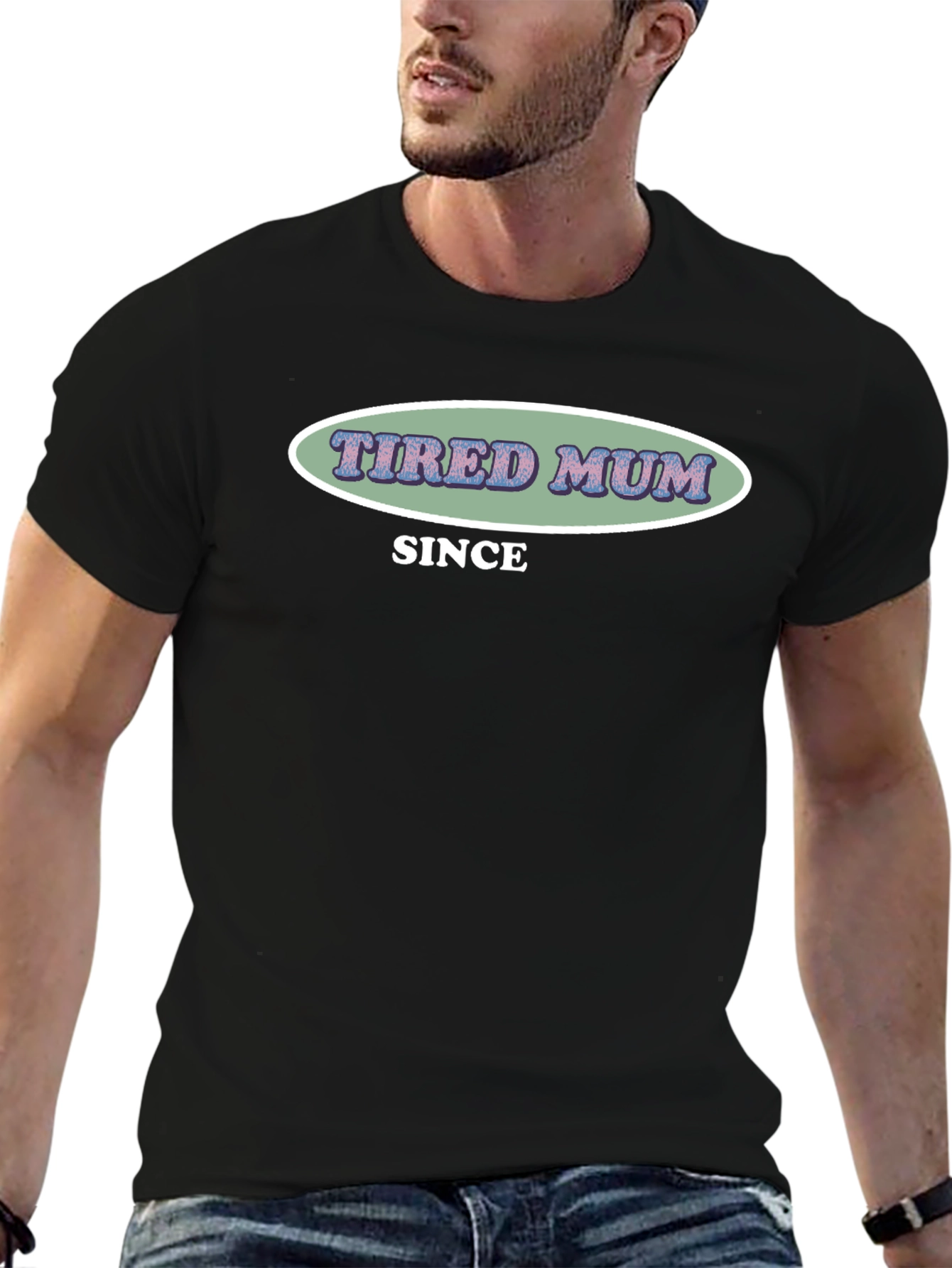 Tired Mum Since T-Shirt - Black Cotton Tee