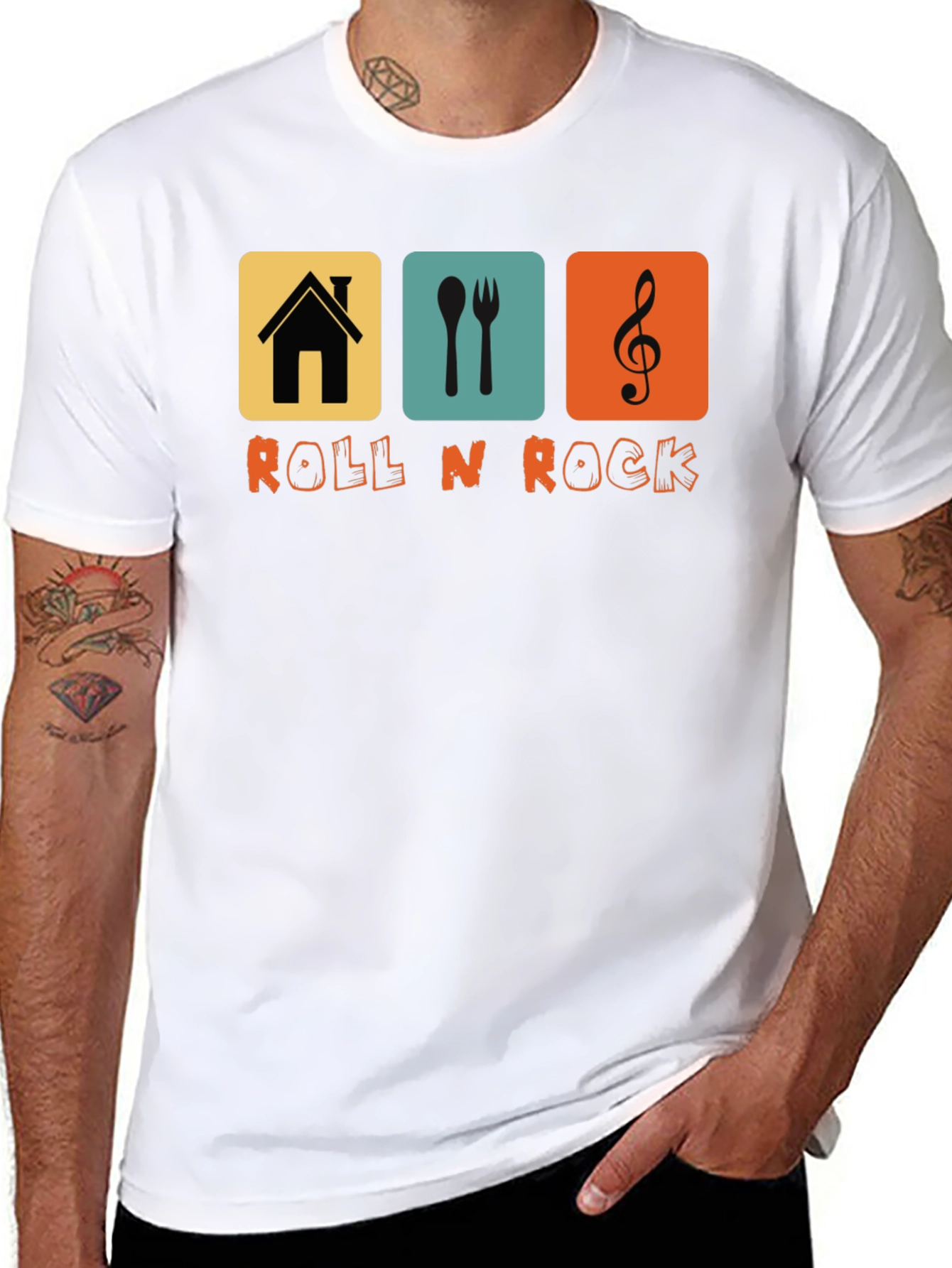 Retro Roll N Rock Graphic T-Shirt