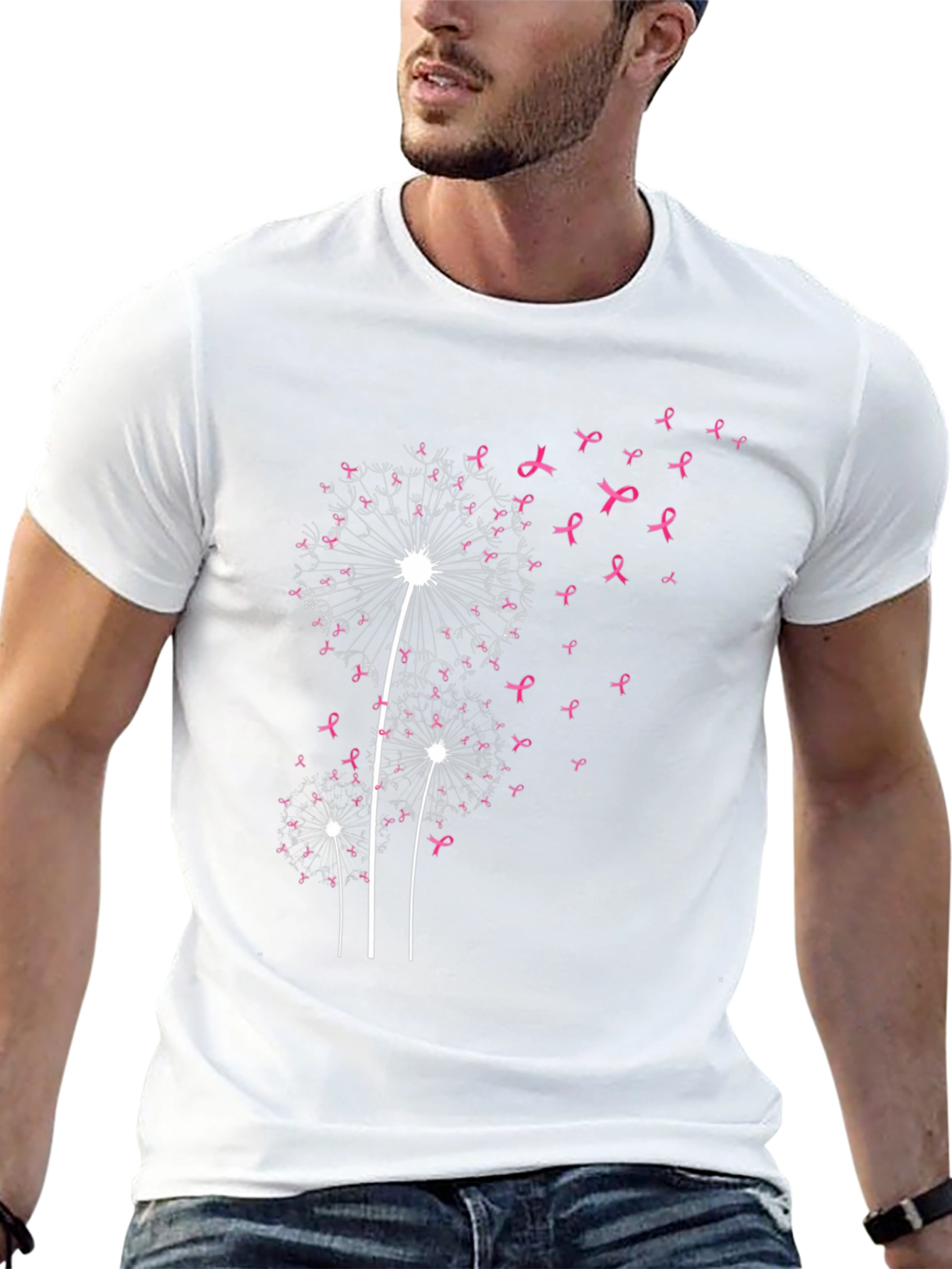 Dandelion Pink Ribbon Graphic Tee