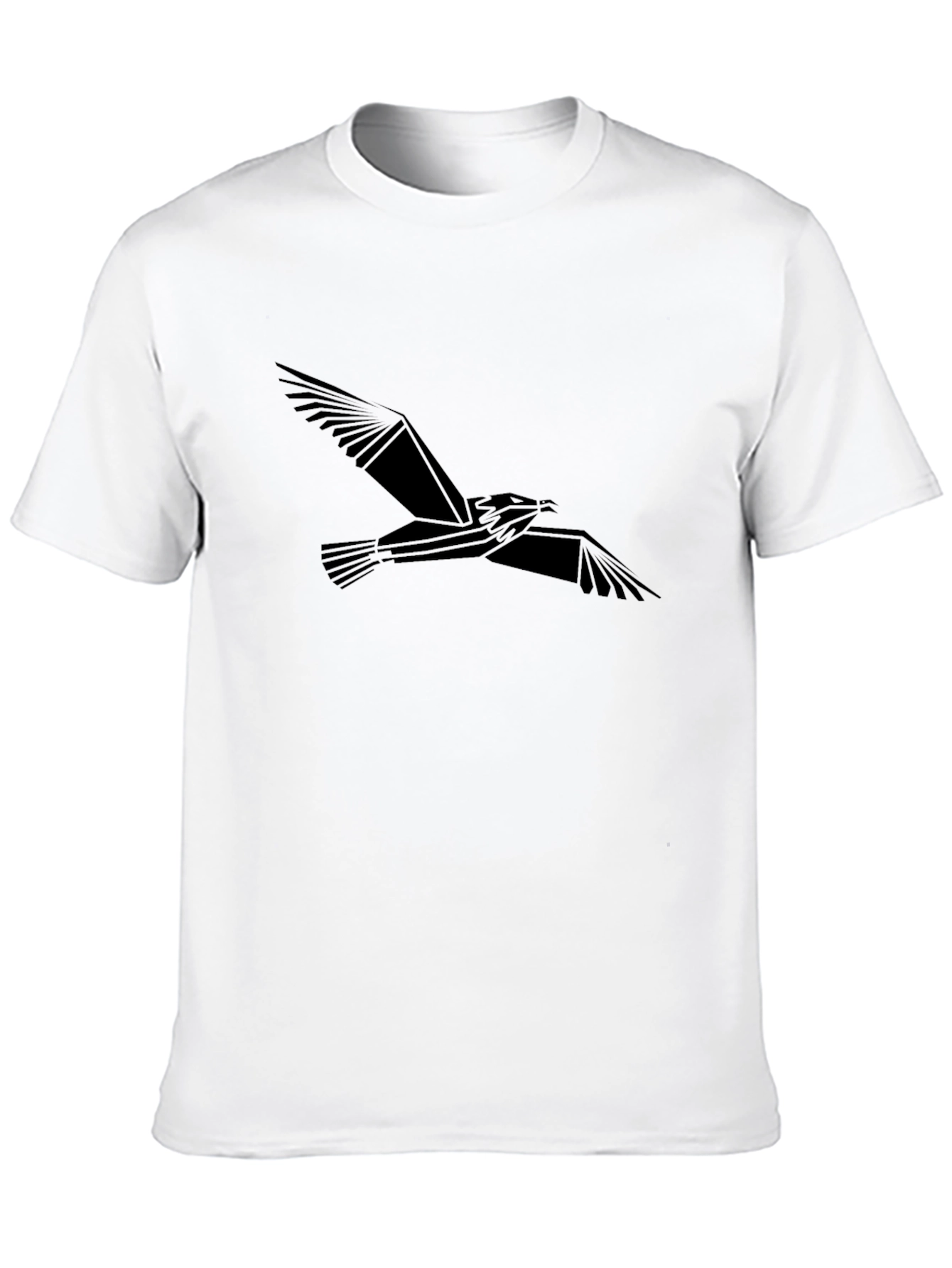 Geometric Bird Graphic Tee - Black